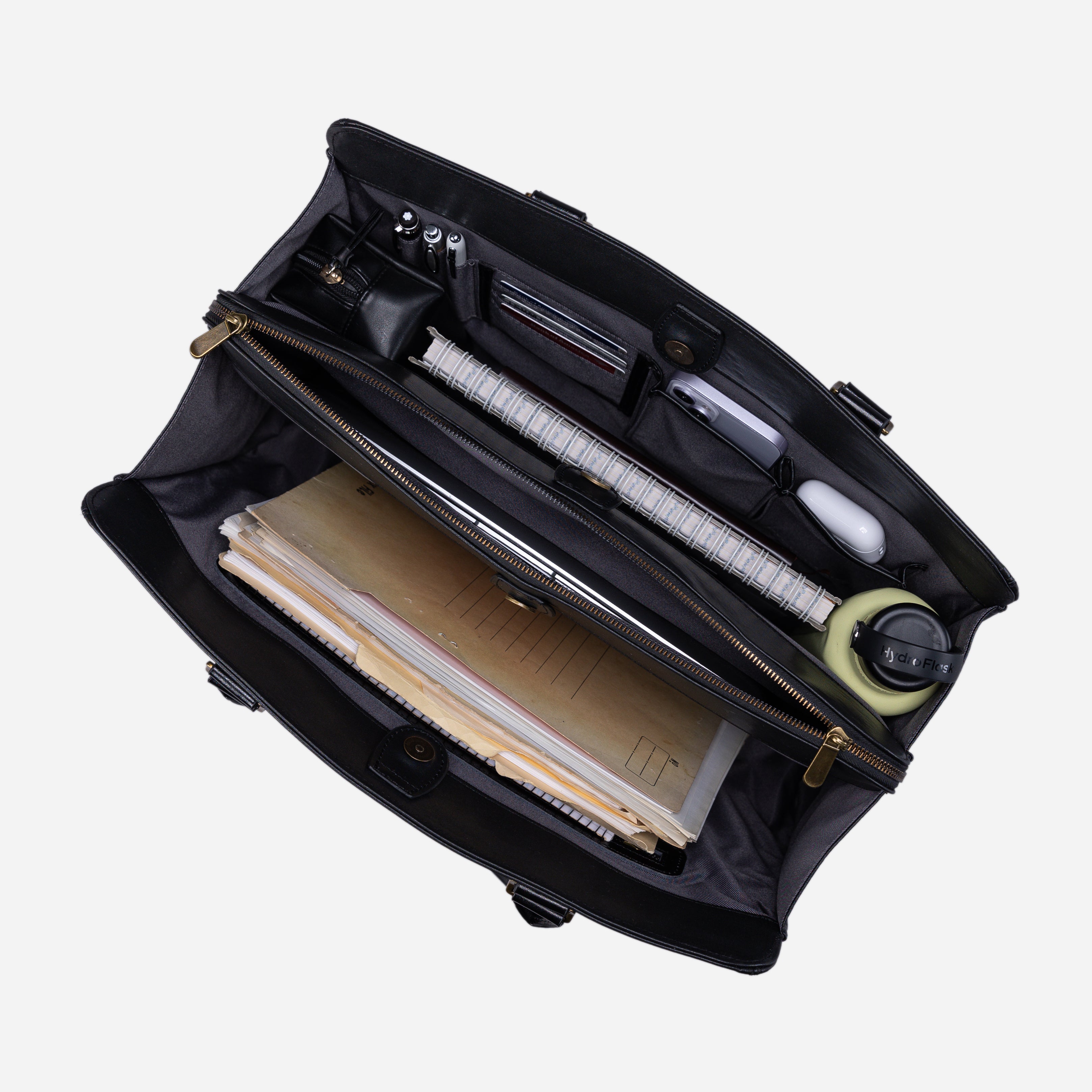 Burnout Velvet Steel Blue Business Tote inside