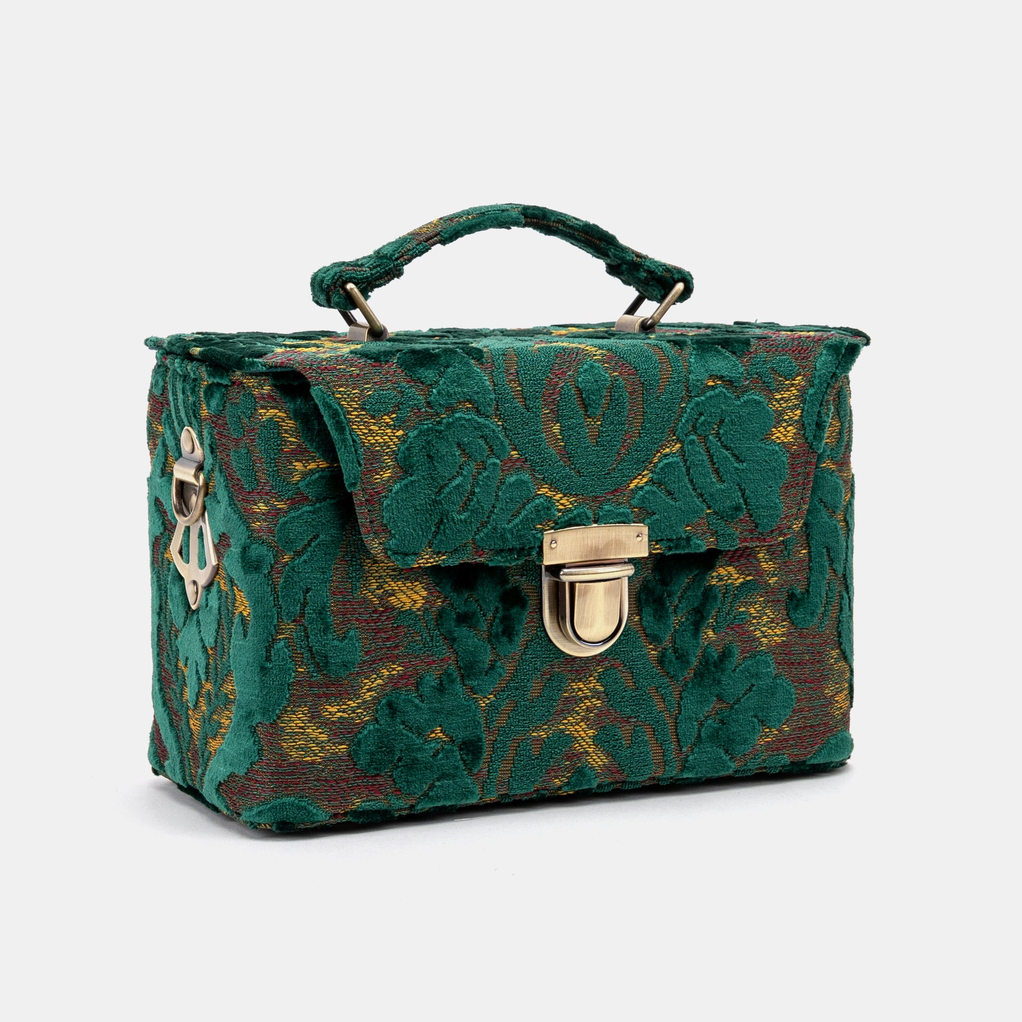 Burnout Velvet Jade Green Clara Medium Train Case of America front side