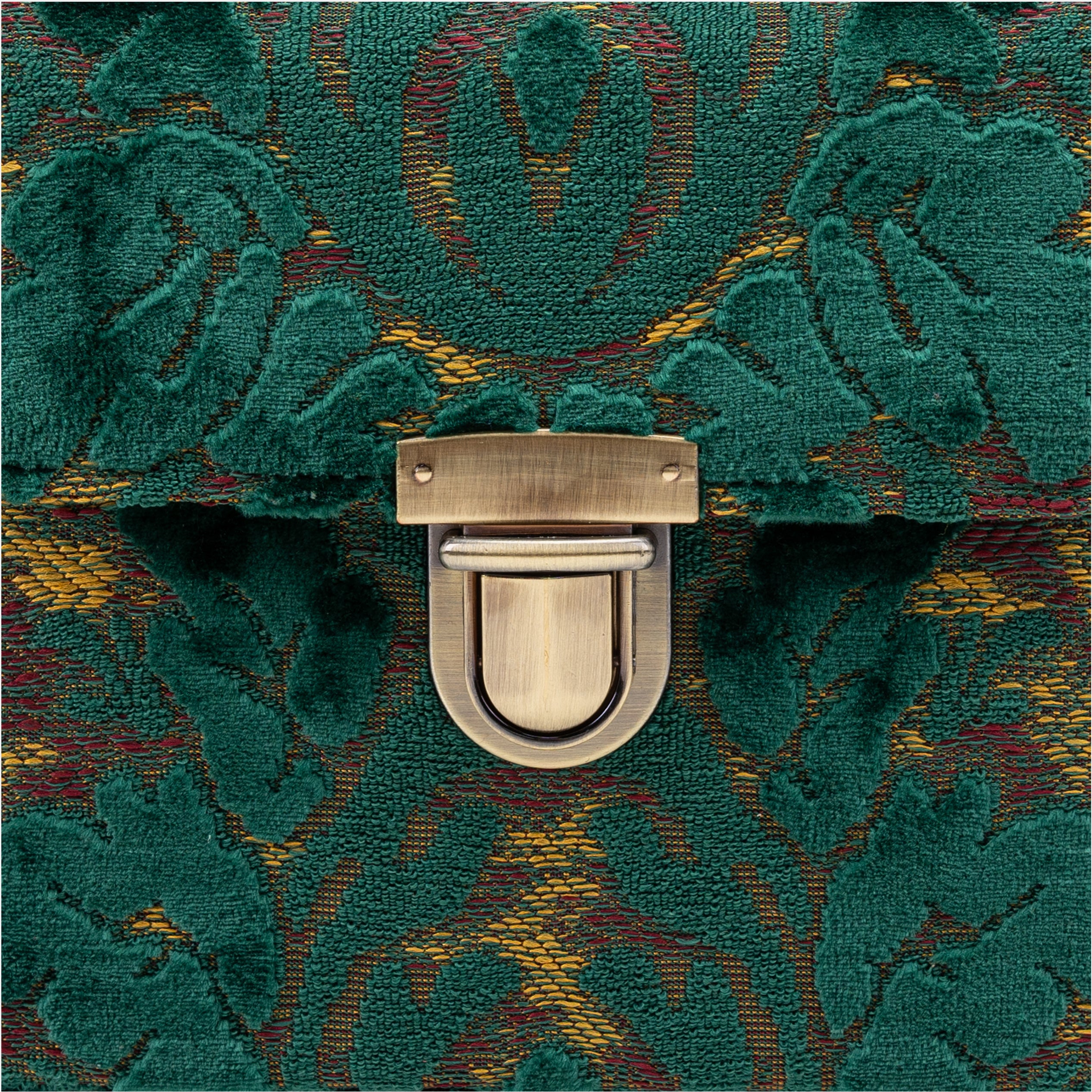 Burnout Velvet Jade Green Clara Medium Train Case of America tuck lock