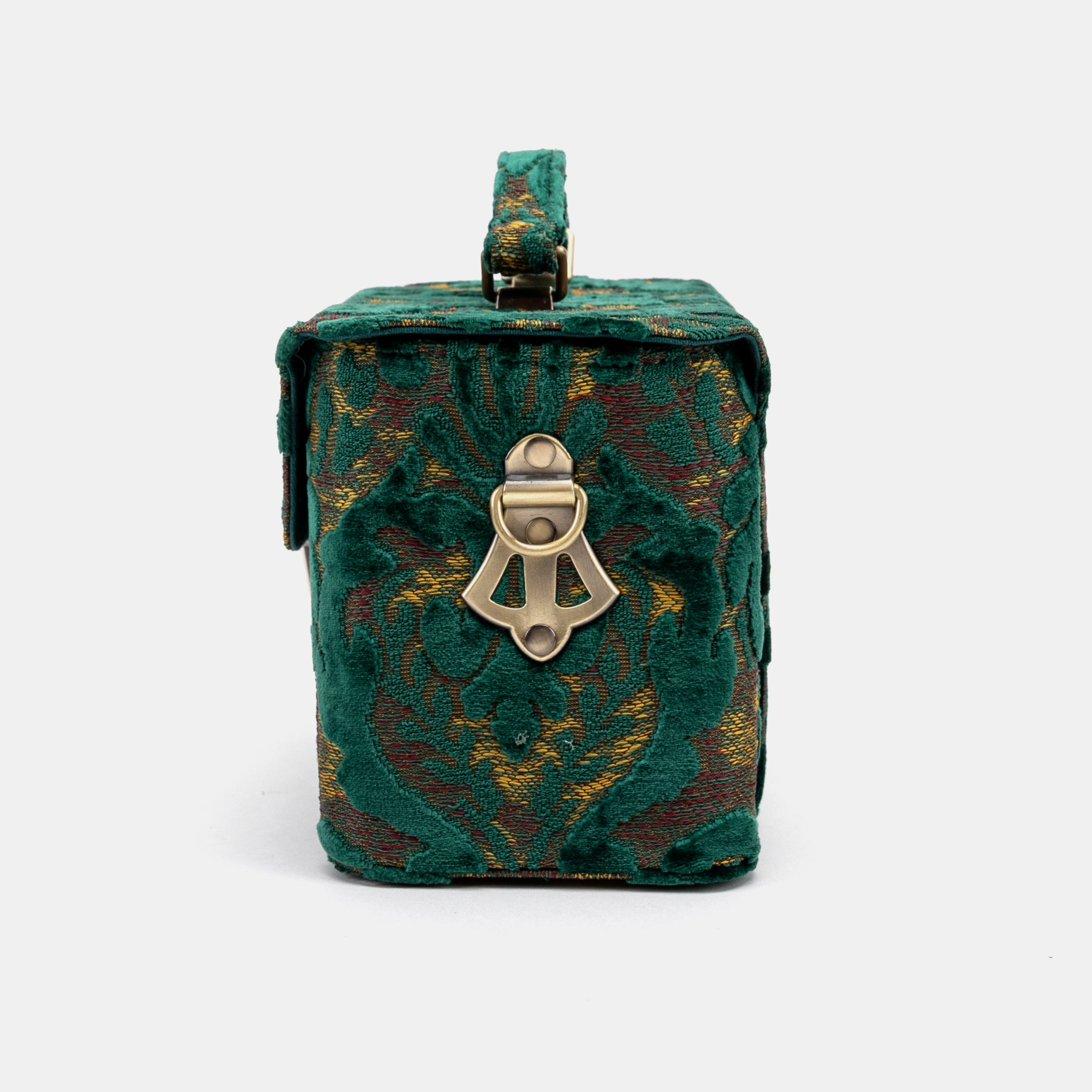 Burnout Velvet Jade Green Clara Medium Train Case of America side