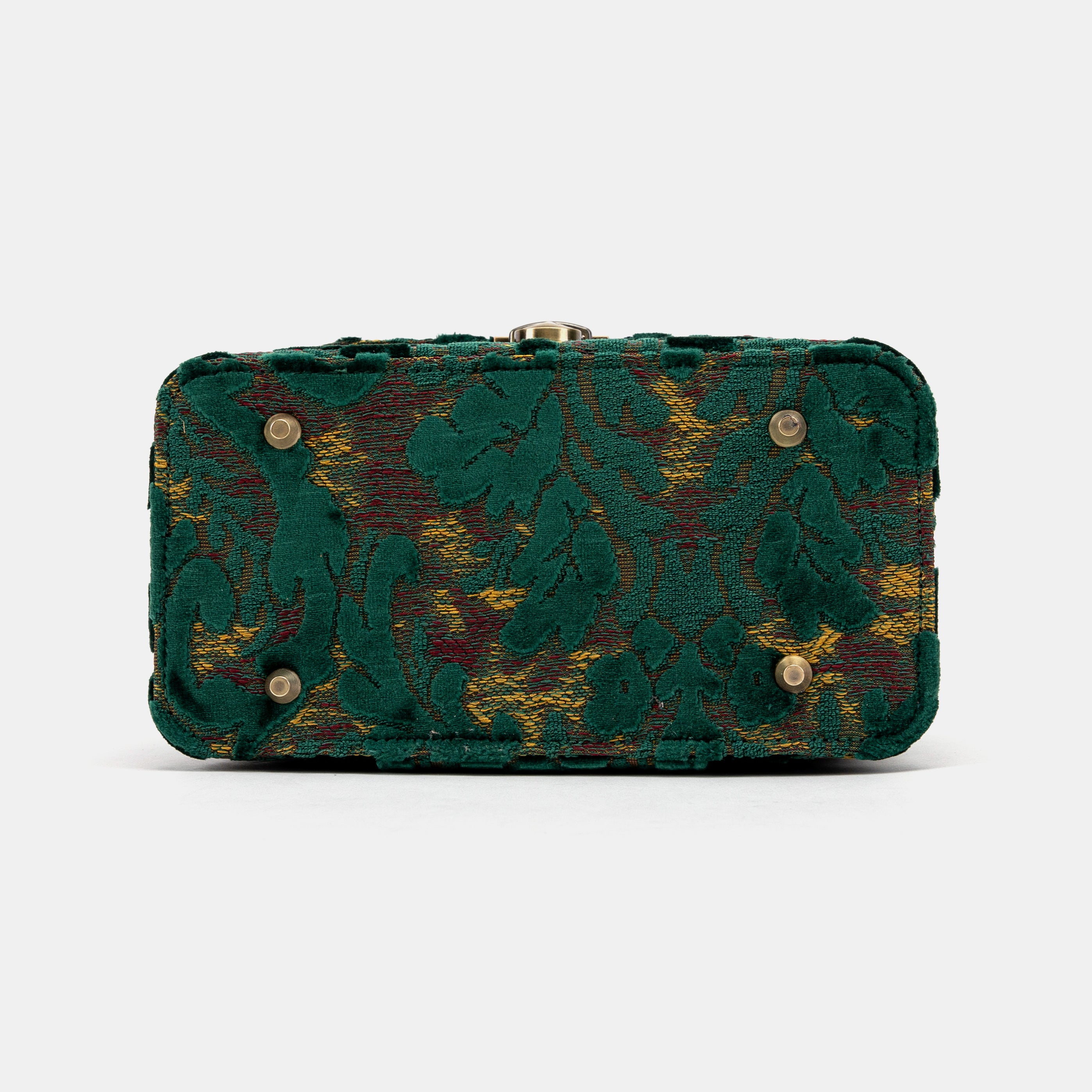 Burnout Velvet Jade Green Clara Medium Train Case of America bottom