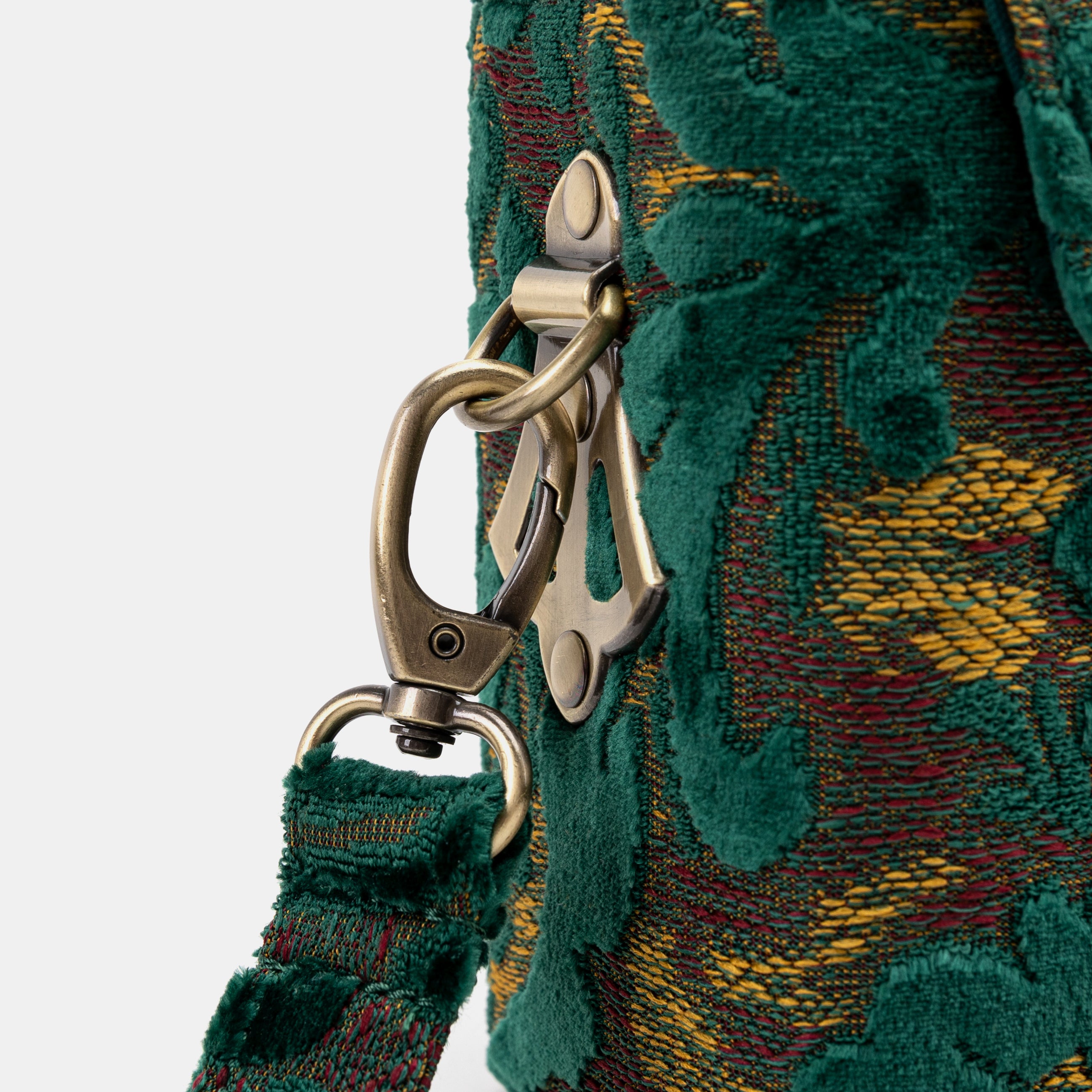 Burnout Velvet Jade Green Emma Small Train Case of America clasp