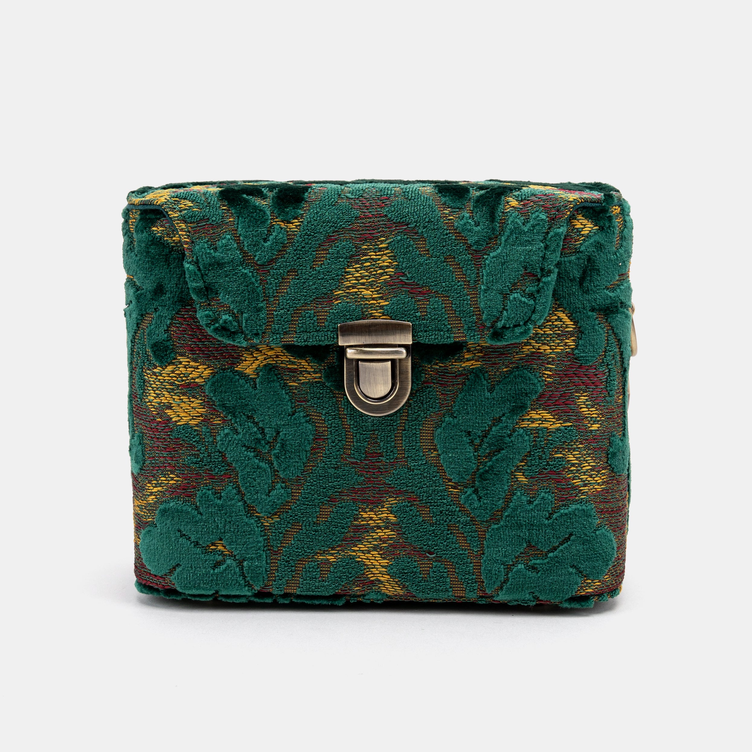 Burnout Velvet Jade Green Emma Small Train Case of America front