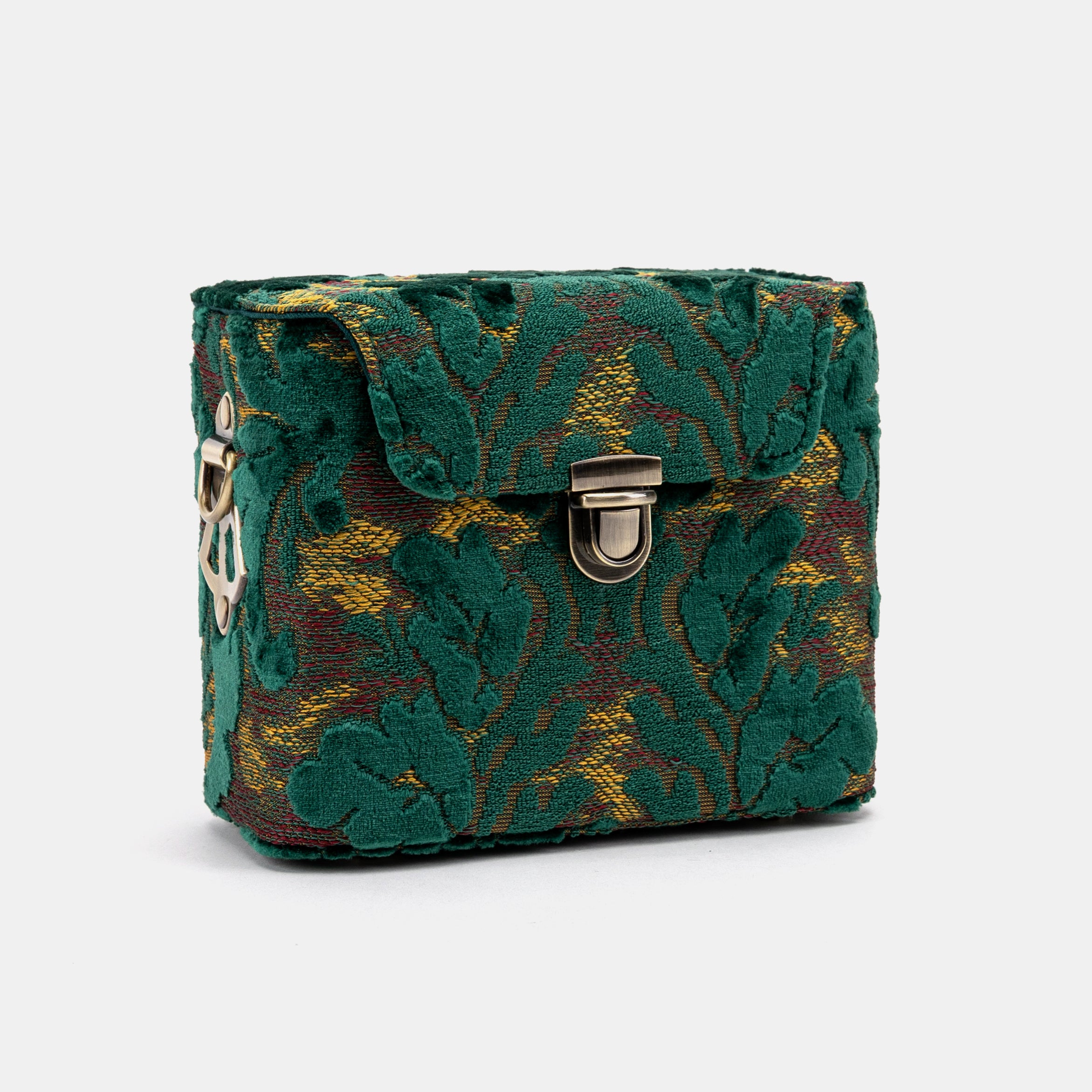 Burnout Velvet Jade Green Emma Small Train Case of America front side