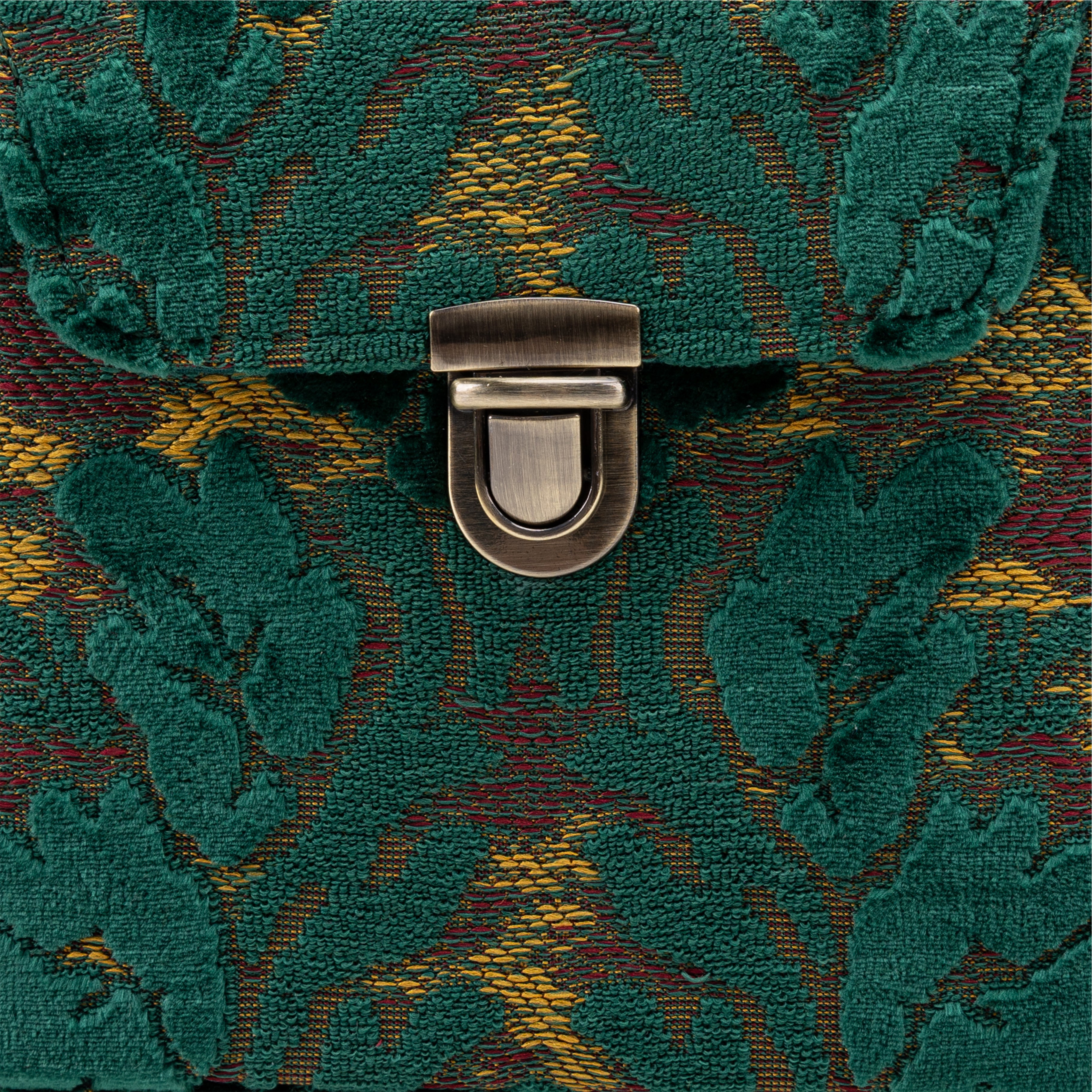 Burnout Velvet Jade Green Emma Small Train Case of America tuck lock