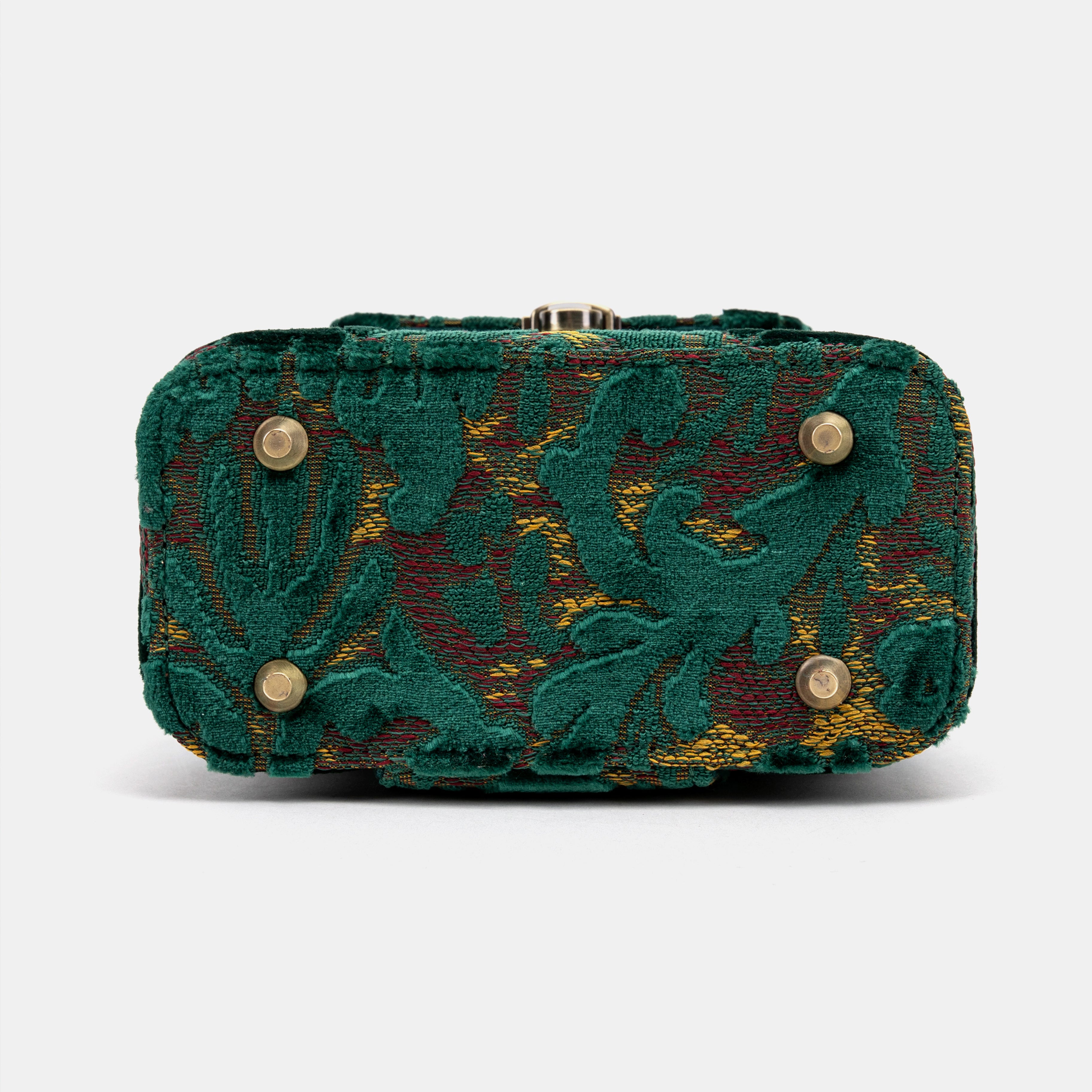 Burnout Velvet Jade Green Emma Small Train Case of America bottom