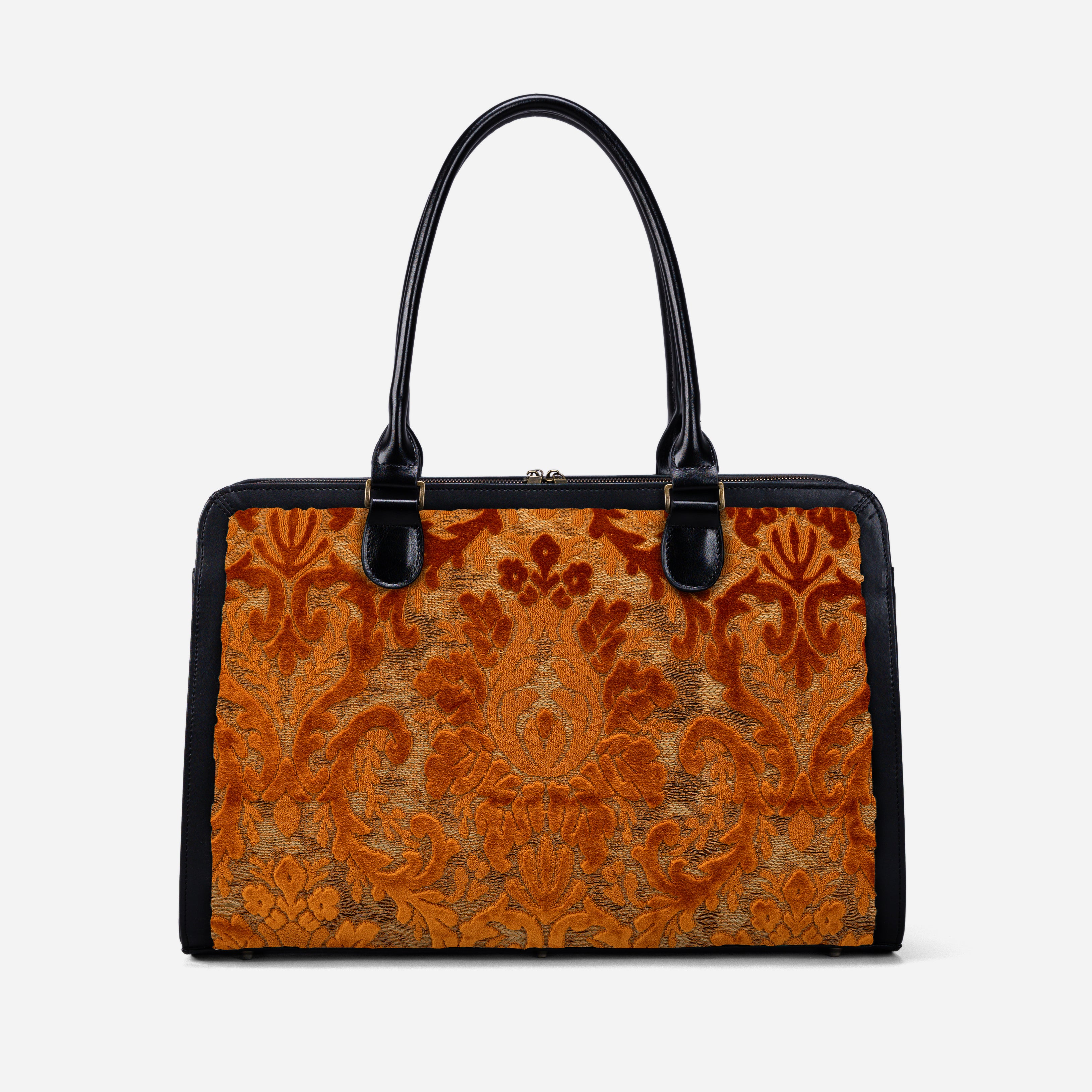 Burnout Velvet Orange Business Tote front