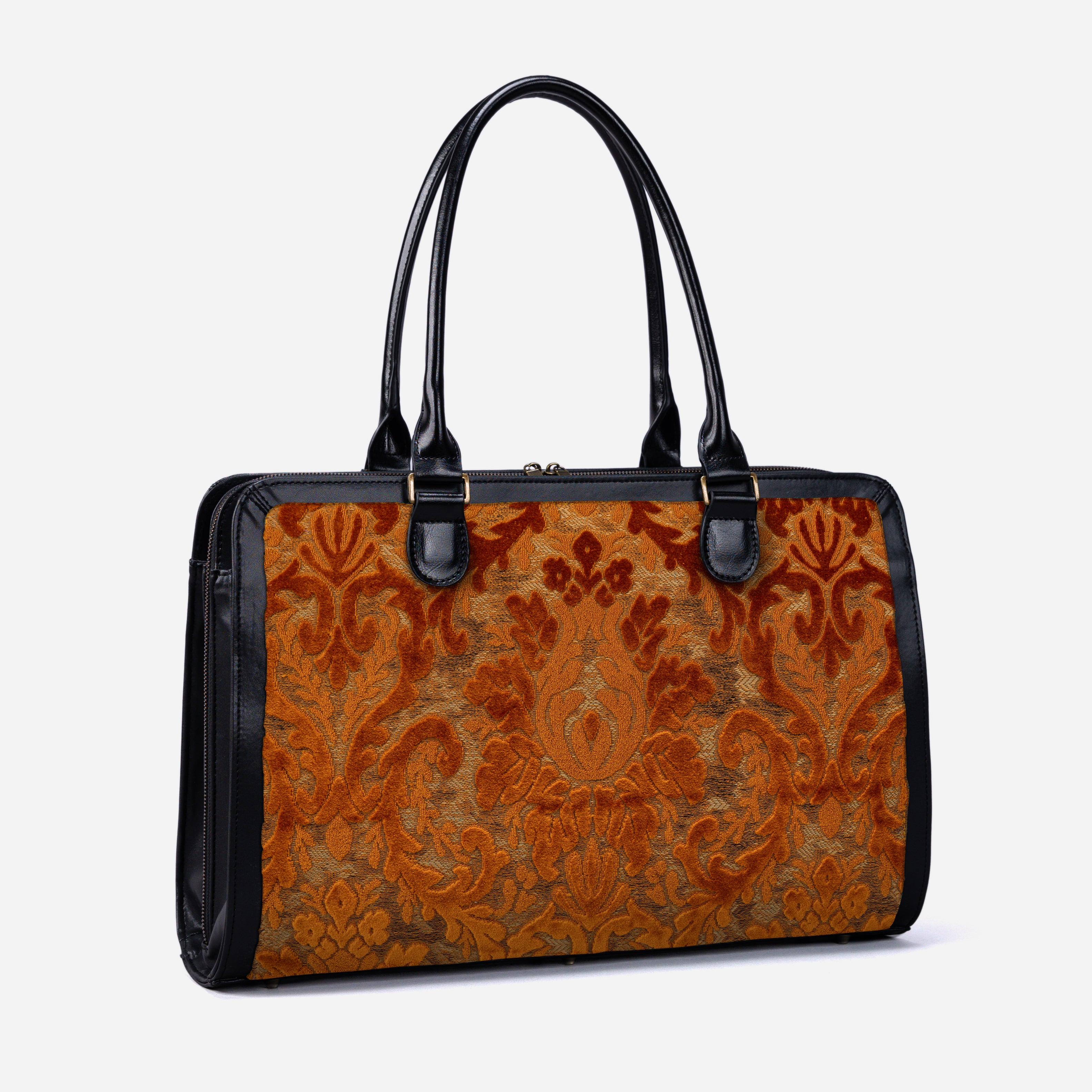Burnout Velvet Orange Business Tote side front