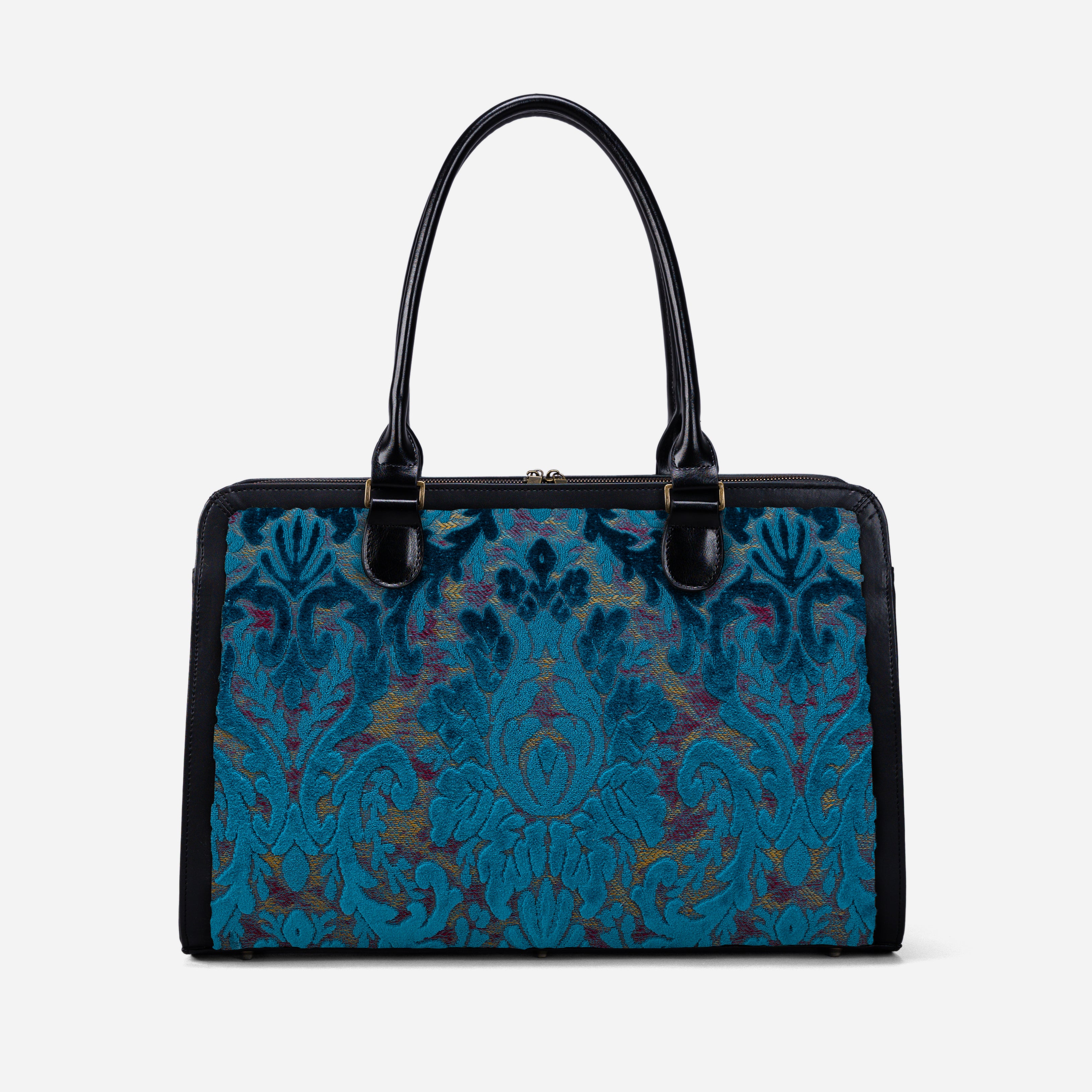 Burnout Velvet Aqua Blue Business Tote front