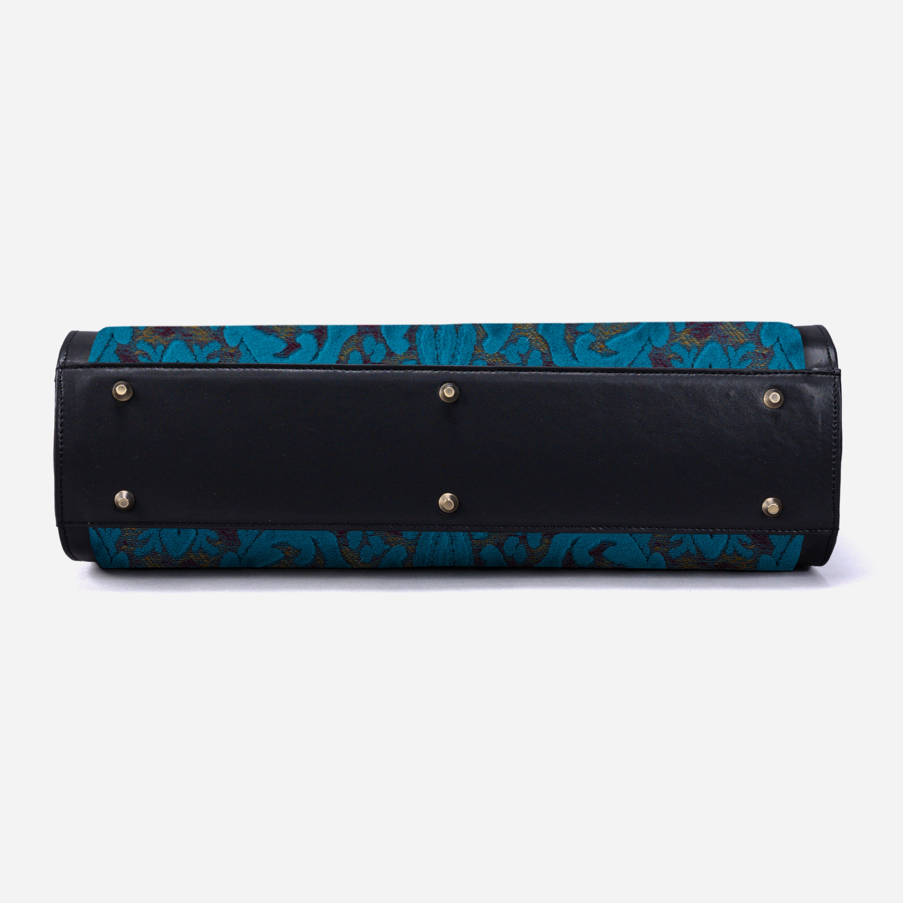 Burnout Velvet Aqua Blue Business Tote bottom