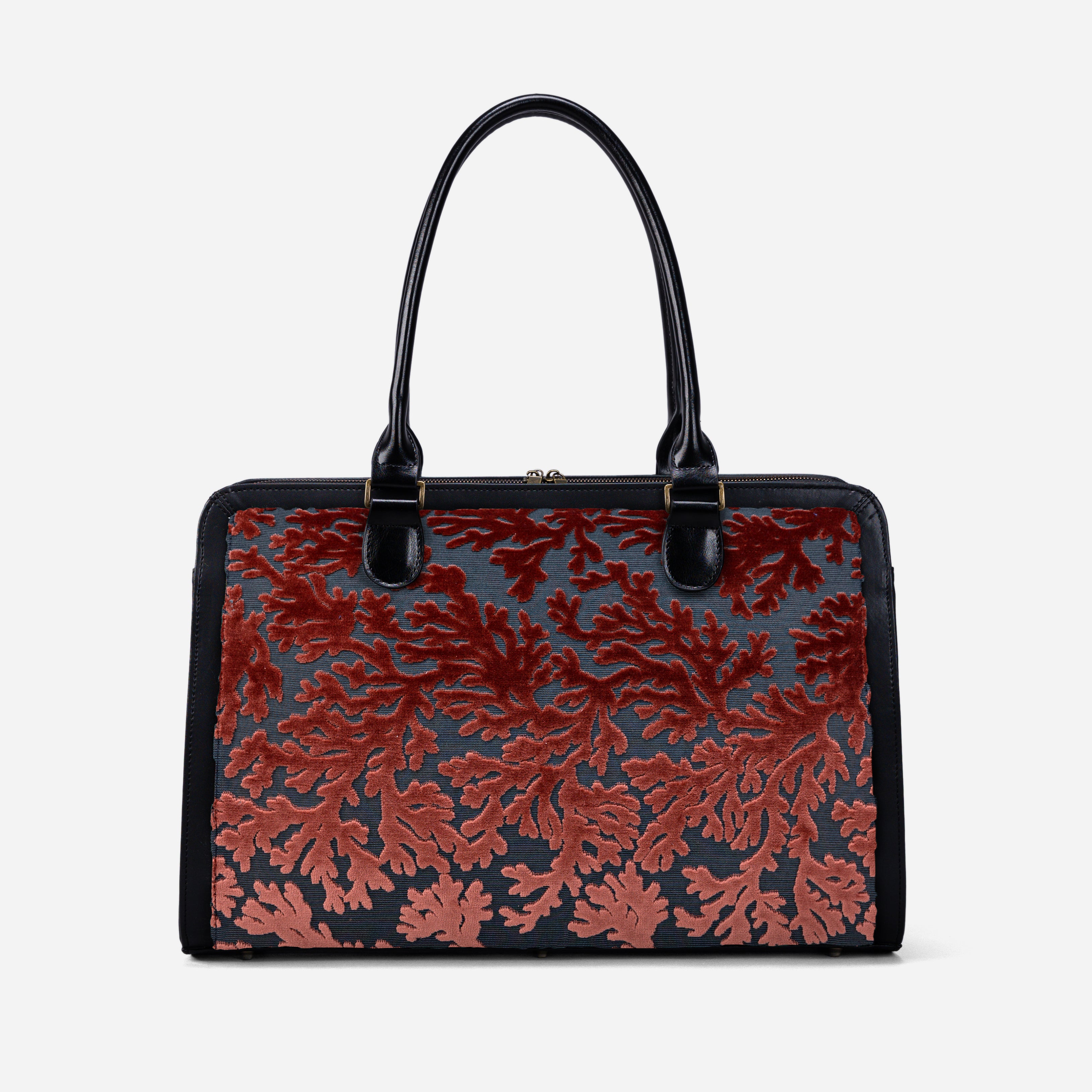Burnout Velvet St Tropez Scuba Coral Business Tote front