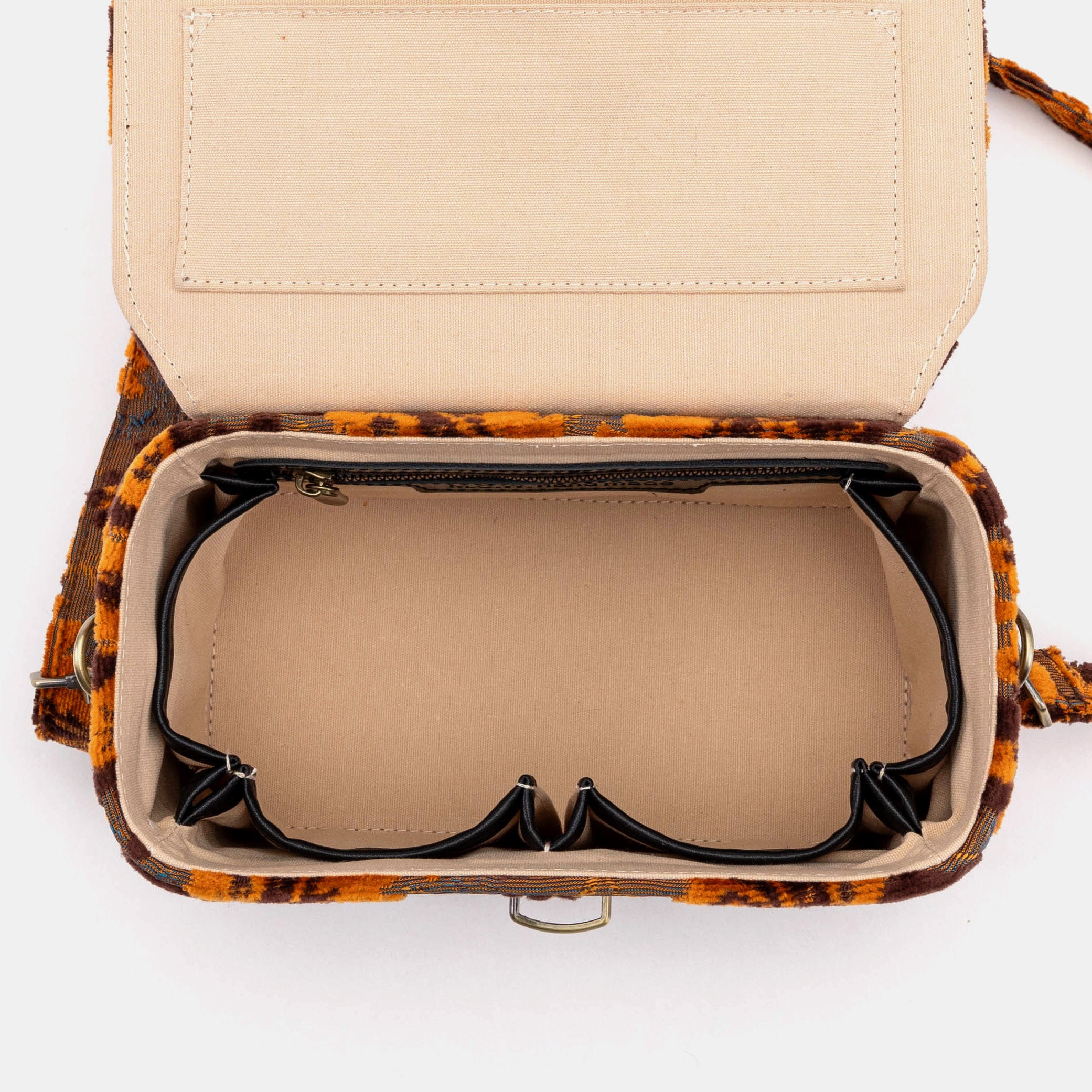 Burnout Velvet Revival Sienna Clara Medium Train Case of America inside organizers