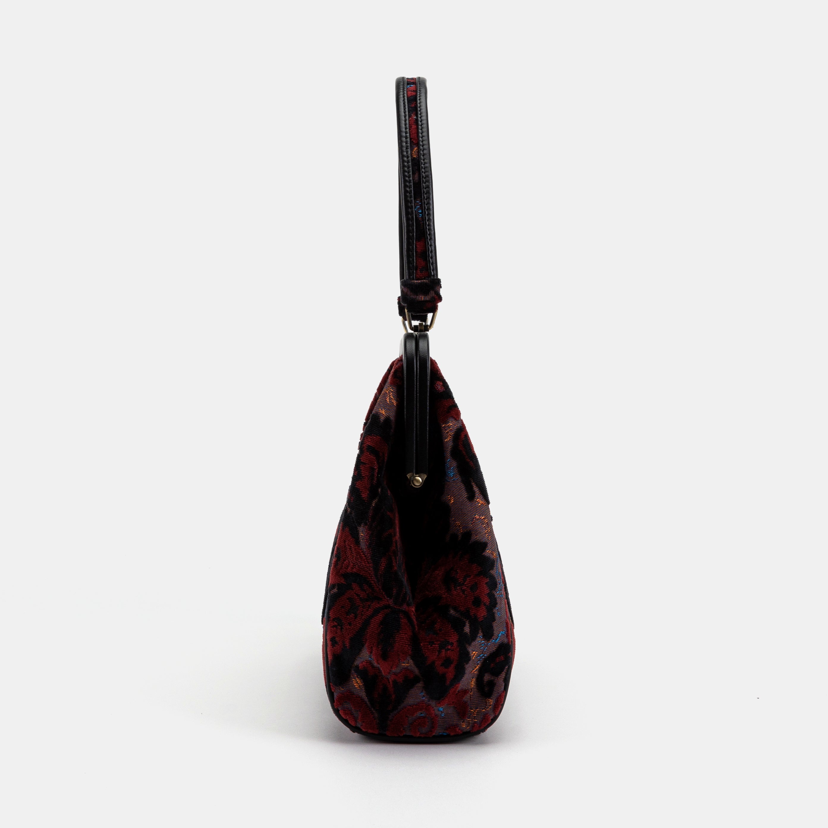 Burnout Velvet Revival Sephia Alma Shoulder Bag Carpet Bag of America side