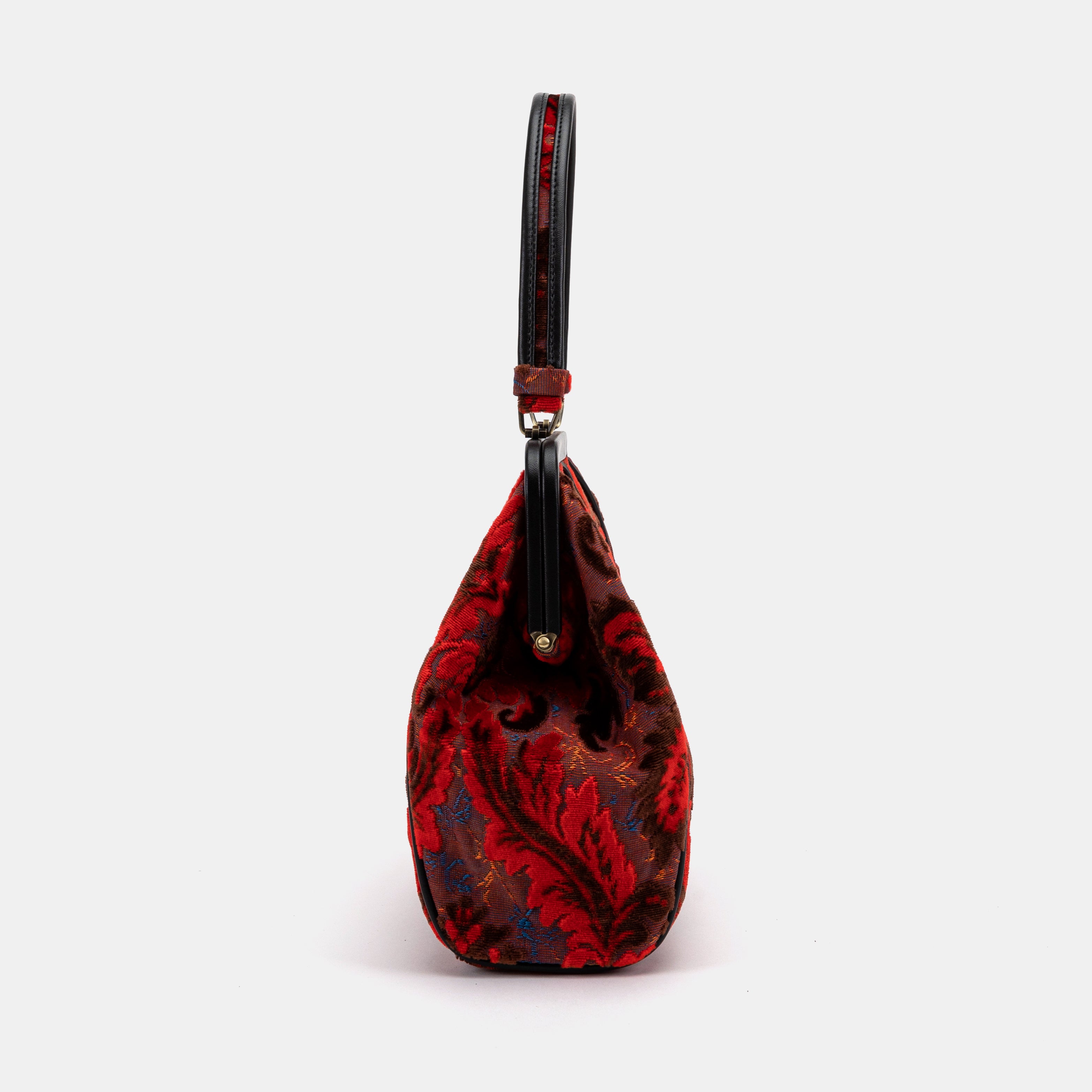 Burnout Velvet Revival Scarlet Alma Shoulder Bag Carpet Bag of America side