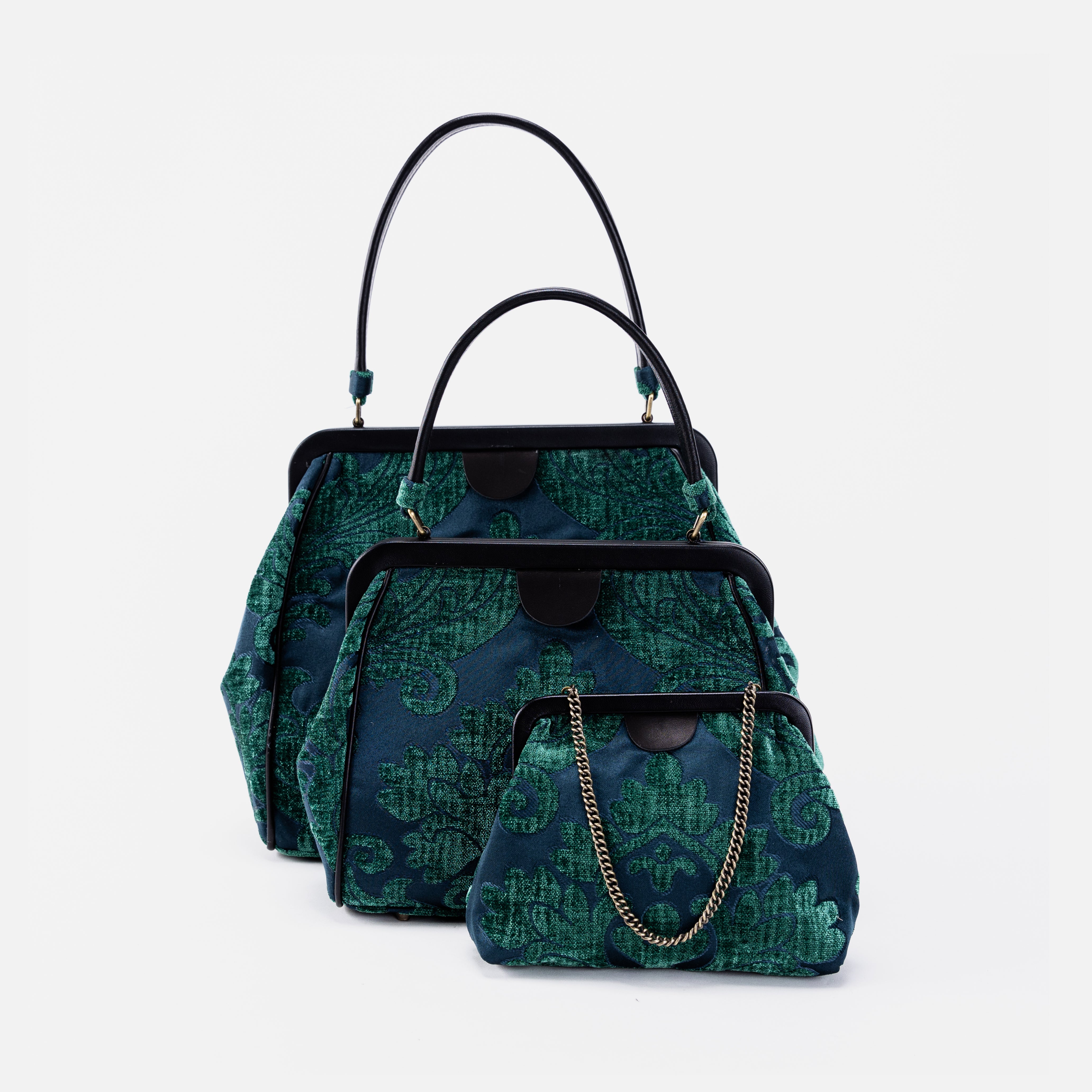 Alma Satchel Carpet Bag Queen Hunter Green