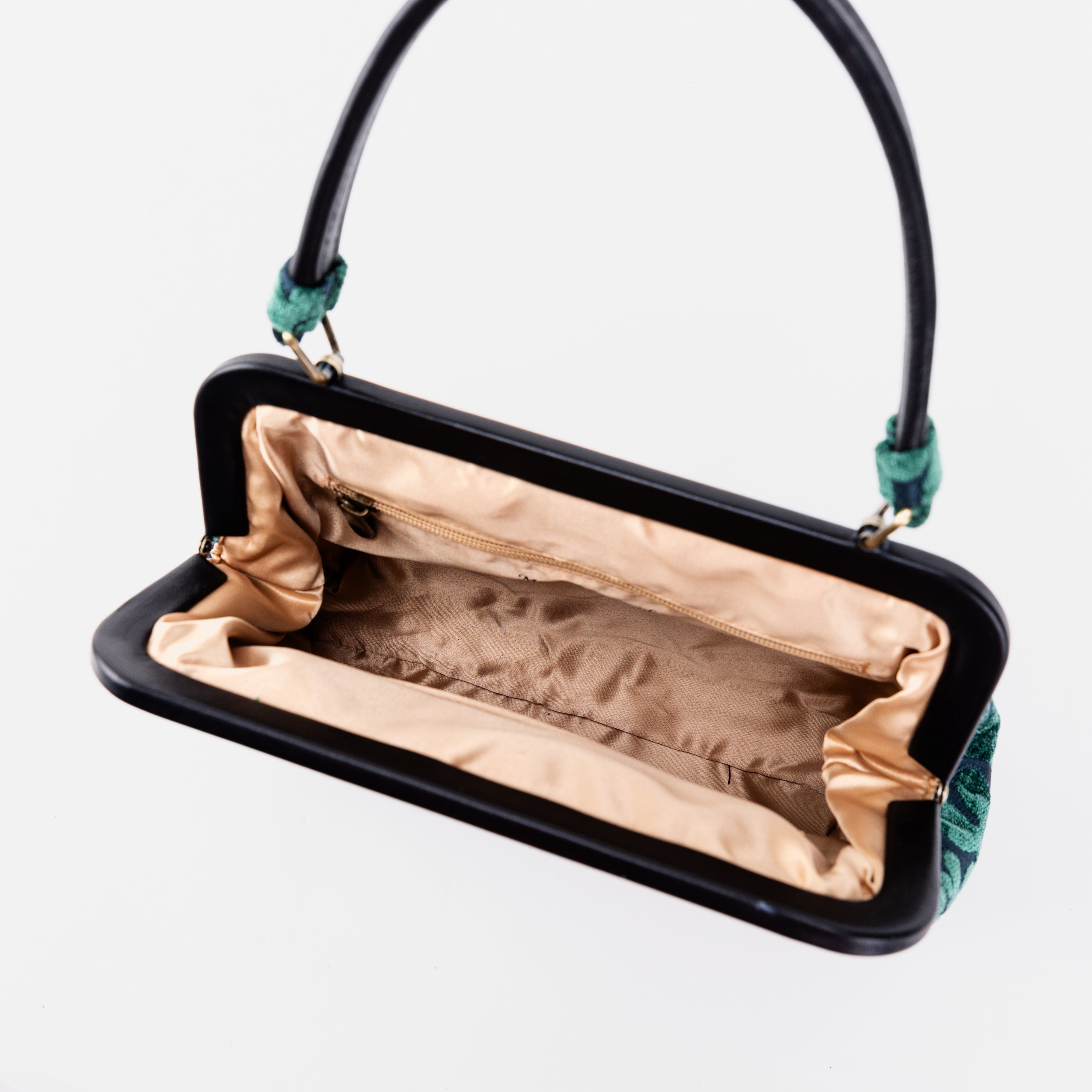 Alma Satchel Carpet Bag | Queen Hunter Green inside