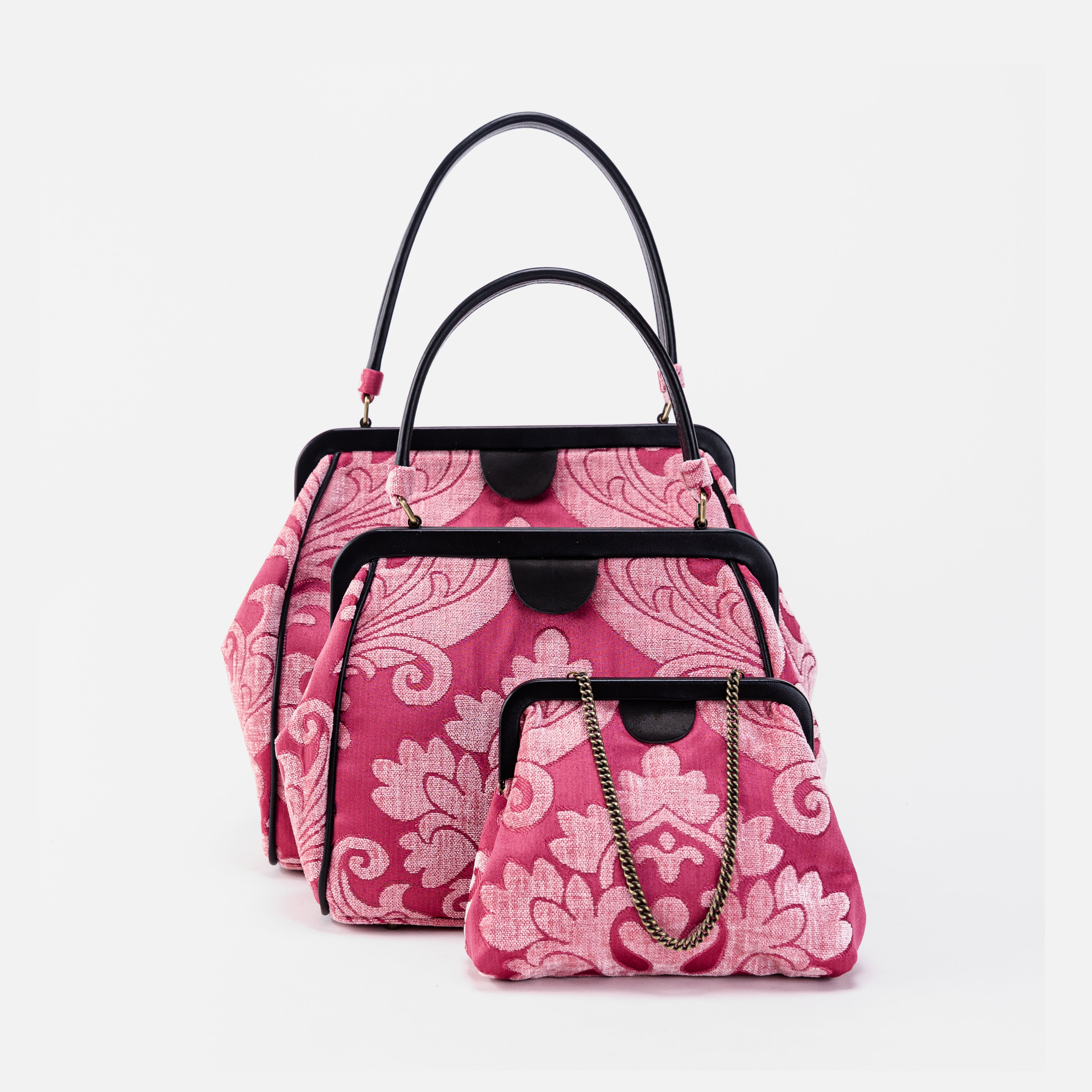 Queen Rose Pink Alma Satchel Carpet Bag