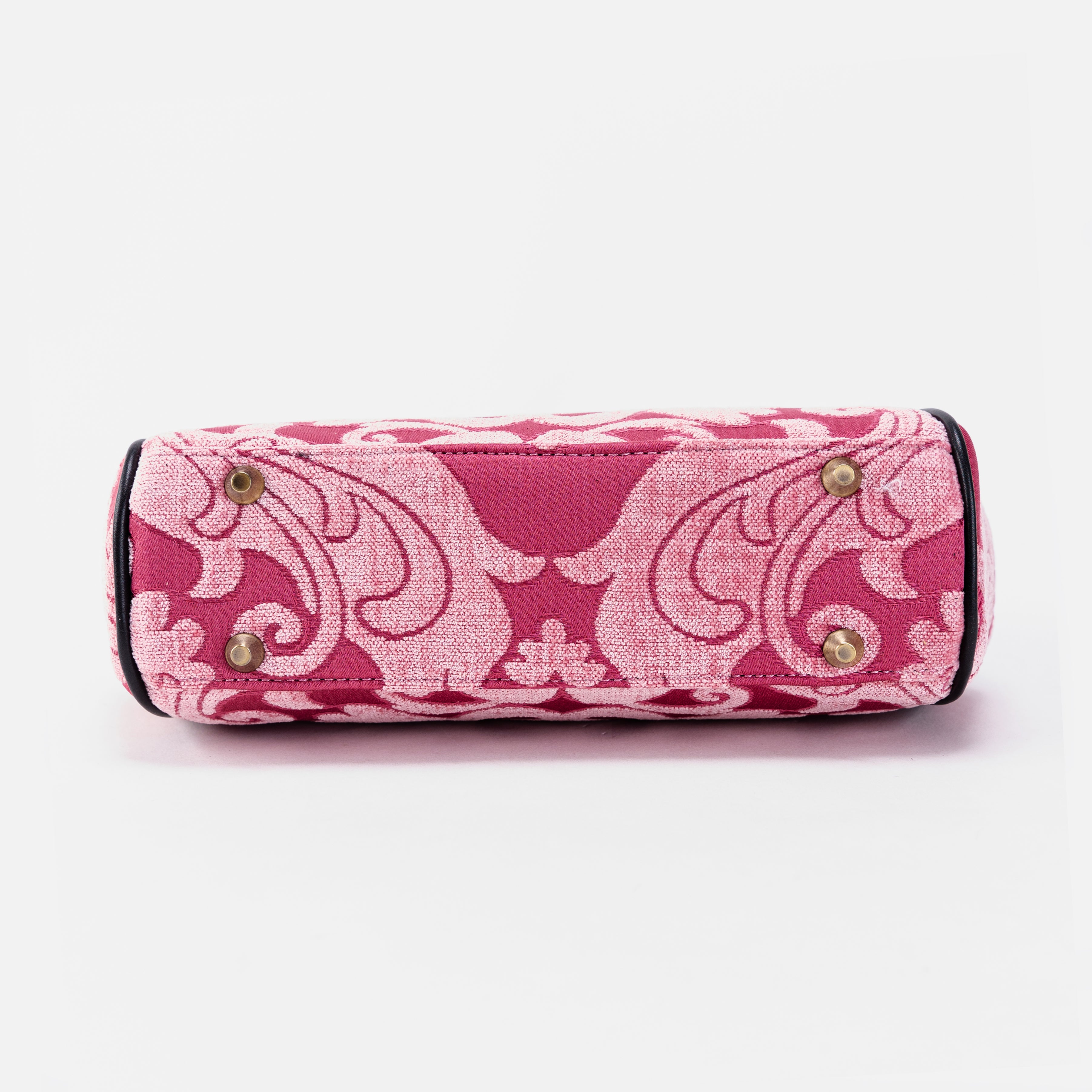 Queen Rose Pink Alma Satchel Carpet Bag bottom