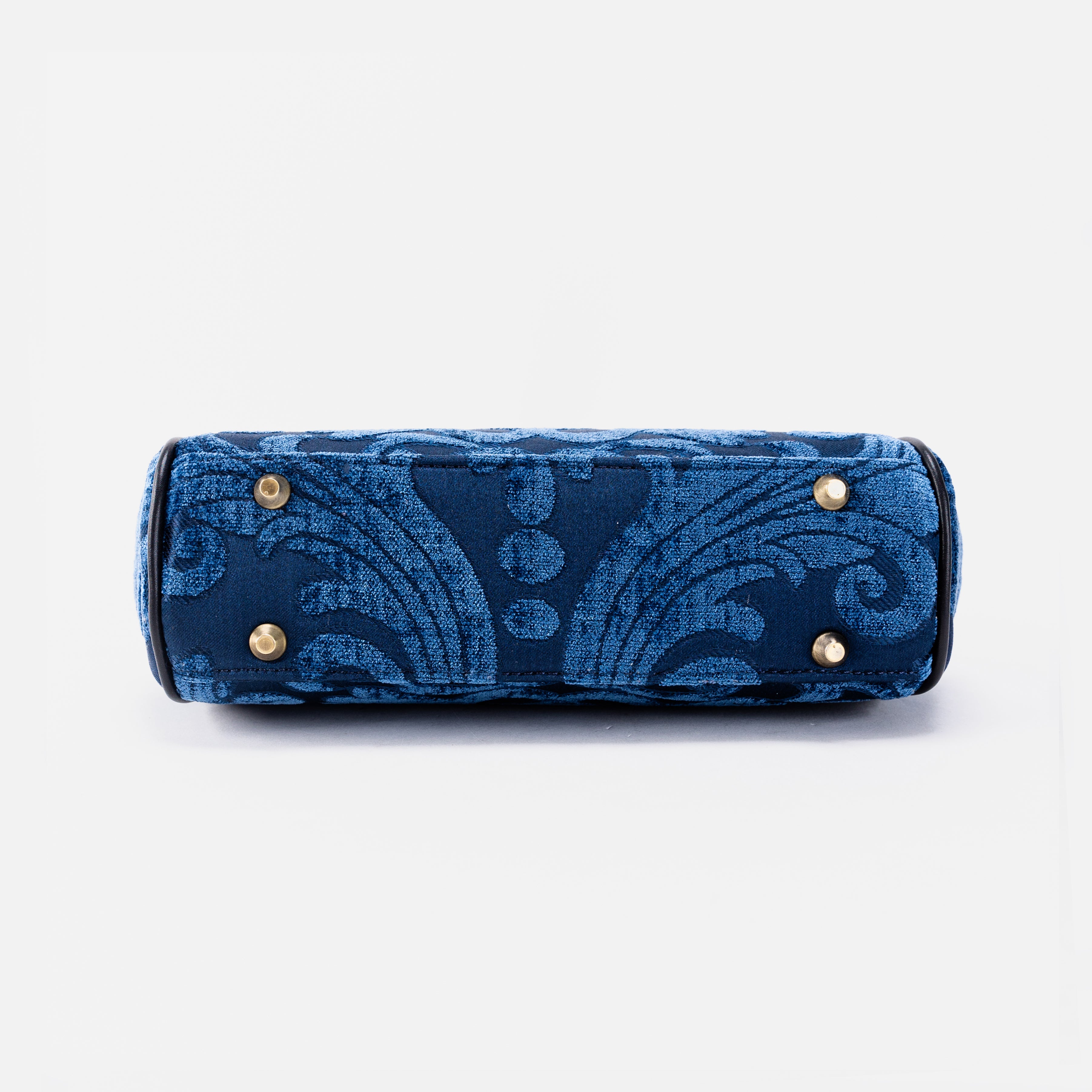 Alma Satchel Carpet Bag Queen Royal Blue bottom