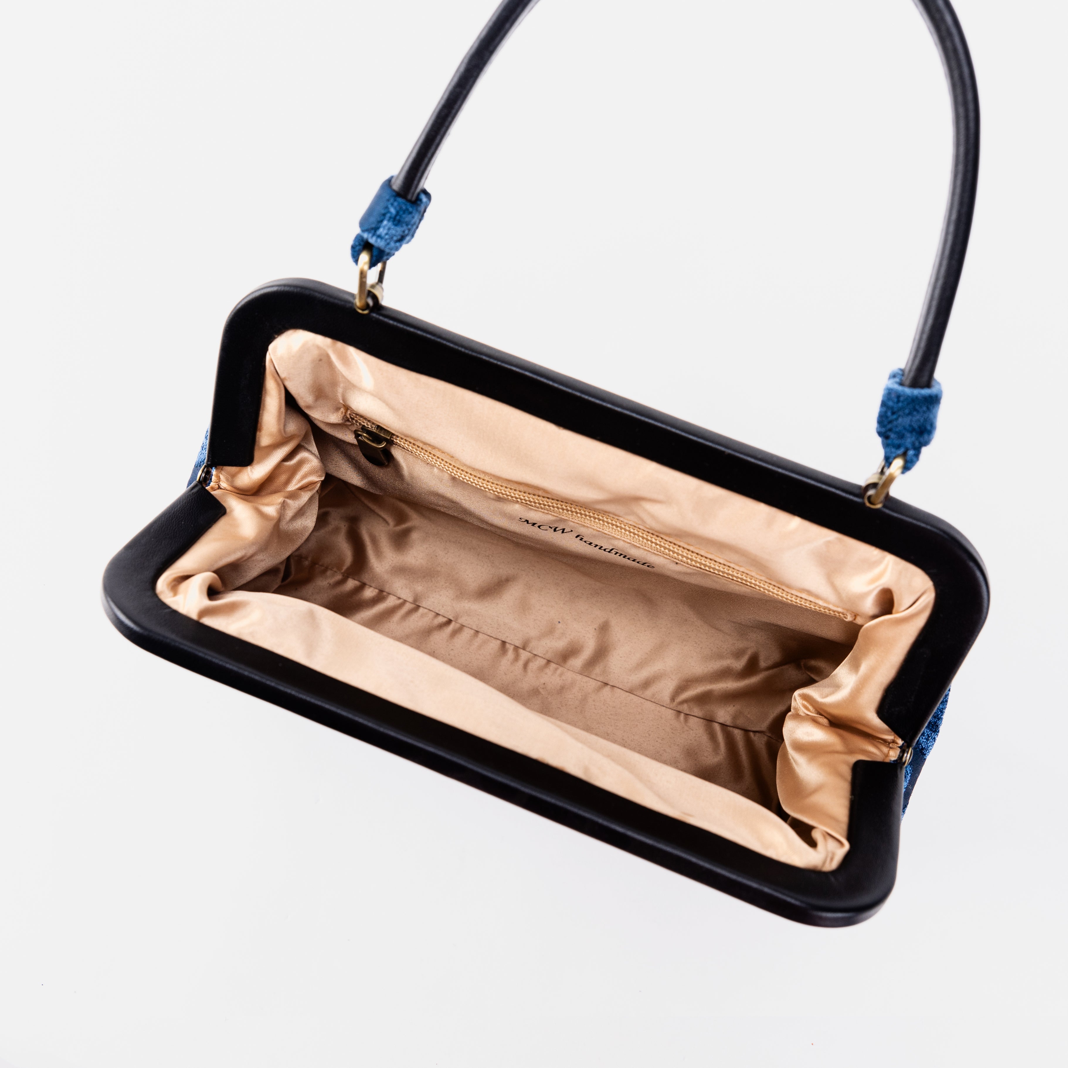 Alma Satchel Carpet Bag  Queen Royal Blue inside