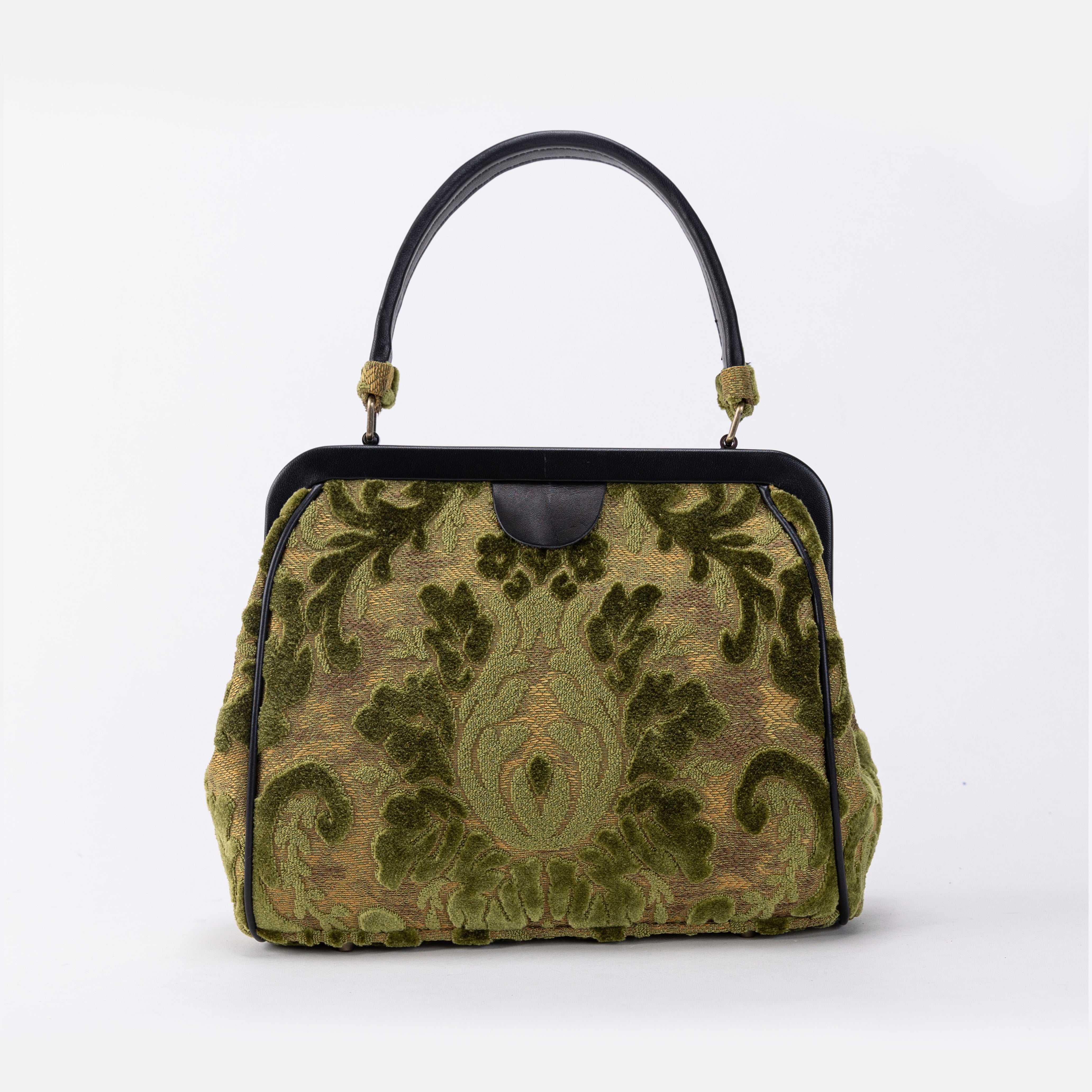 Burnout Velvet Fern Green Alma Satchel Carpet Bag main