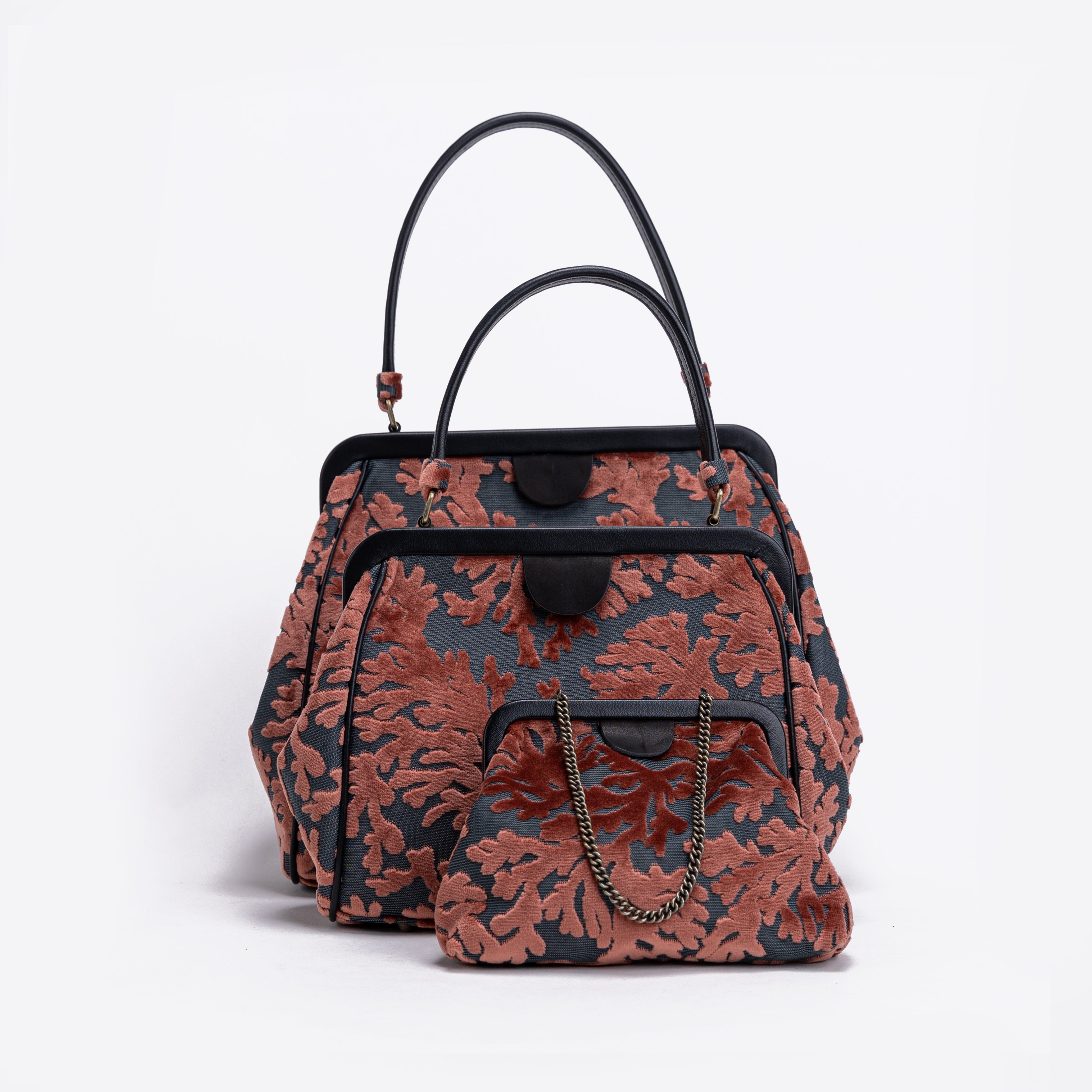 Burnout Velvet St Tropez Scuba Coral Alma Satchel