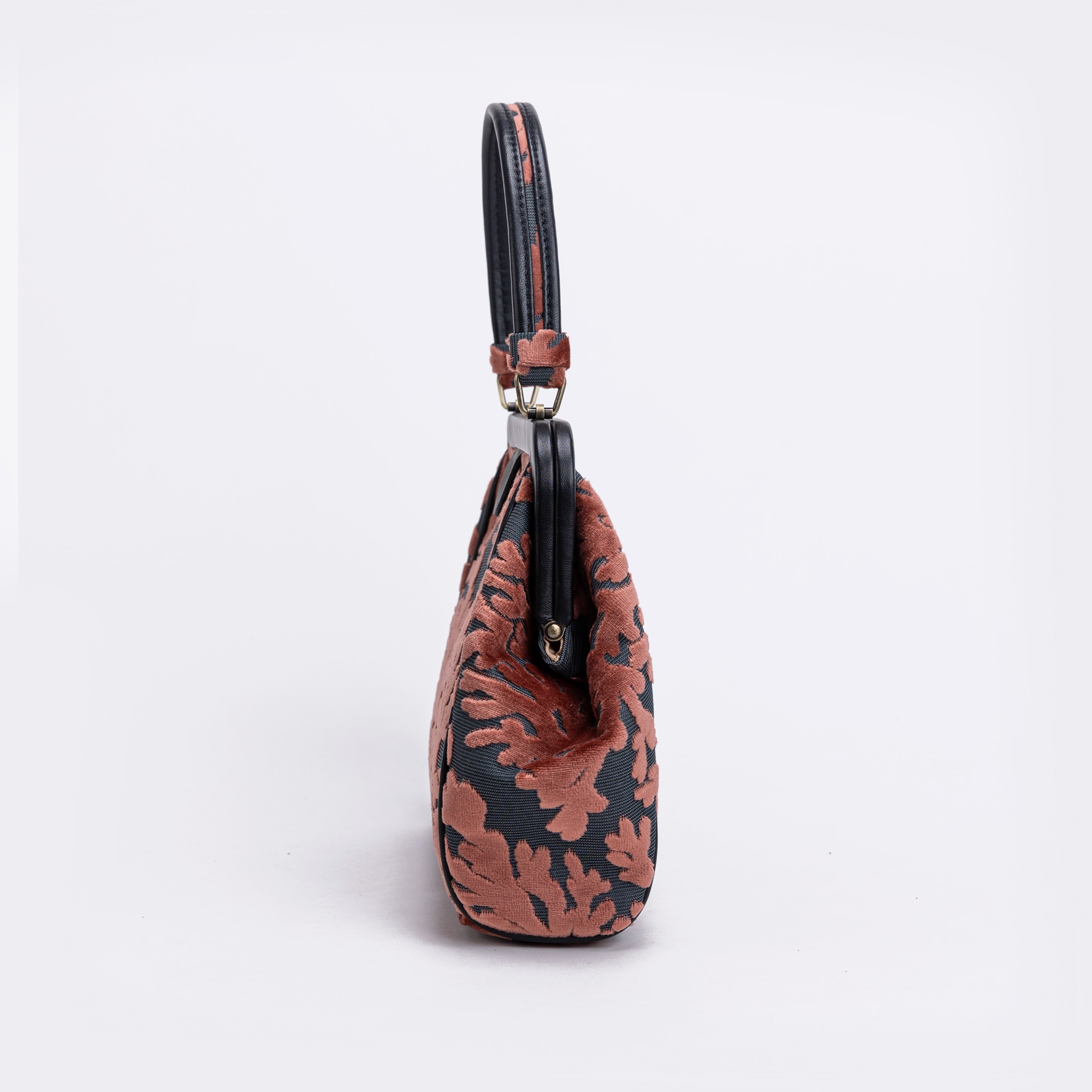 Burnout Velvet St Tropez Scuba Coral Alma Satchel side