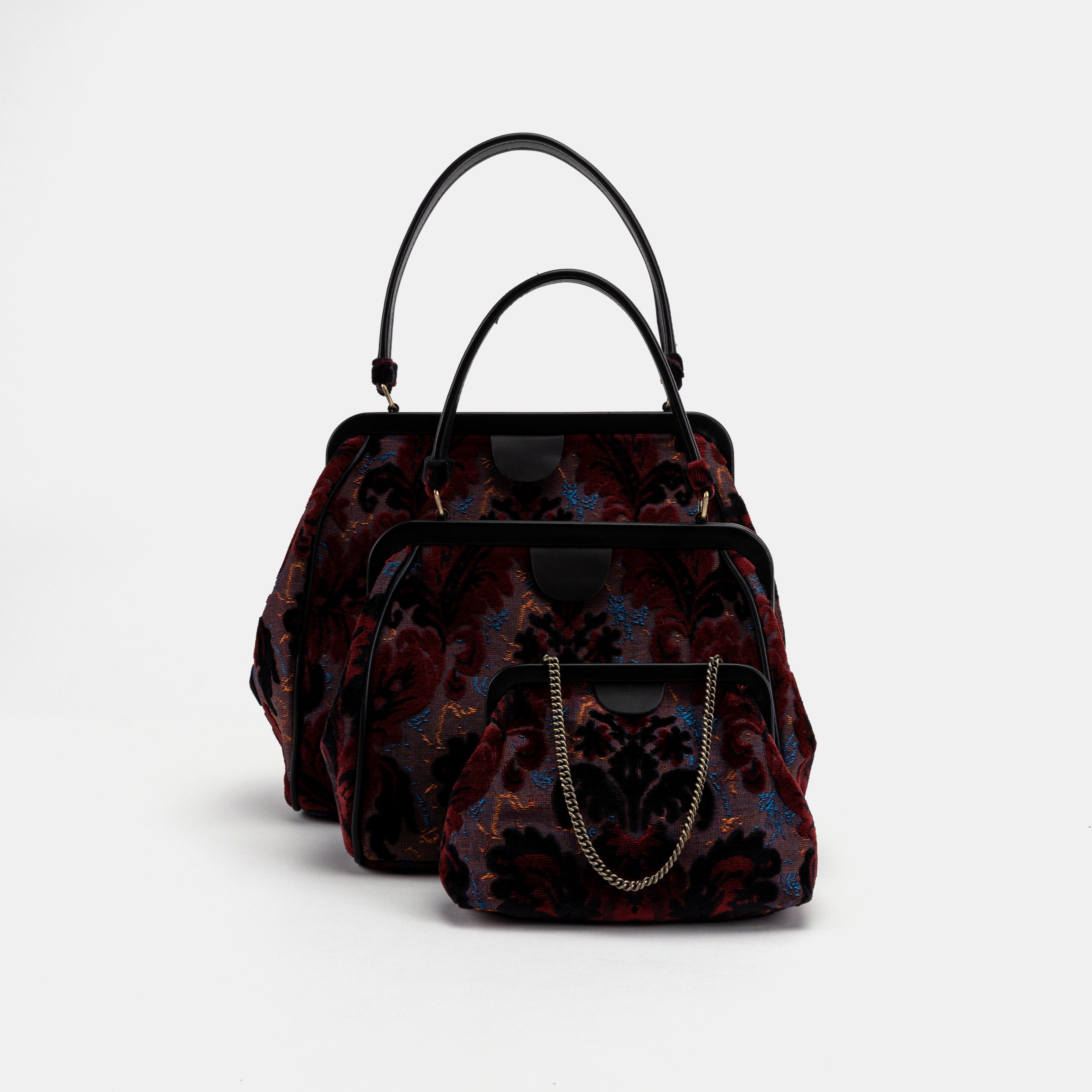 Burnout Velvet Revival Sephia Alma Carpet Bag of America