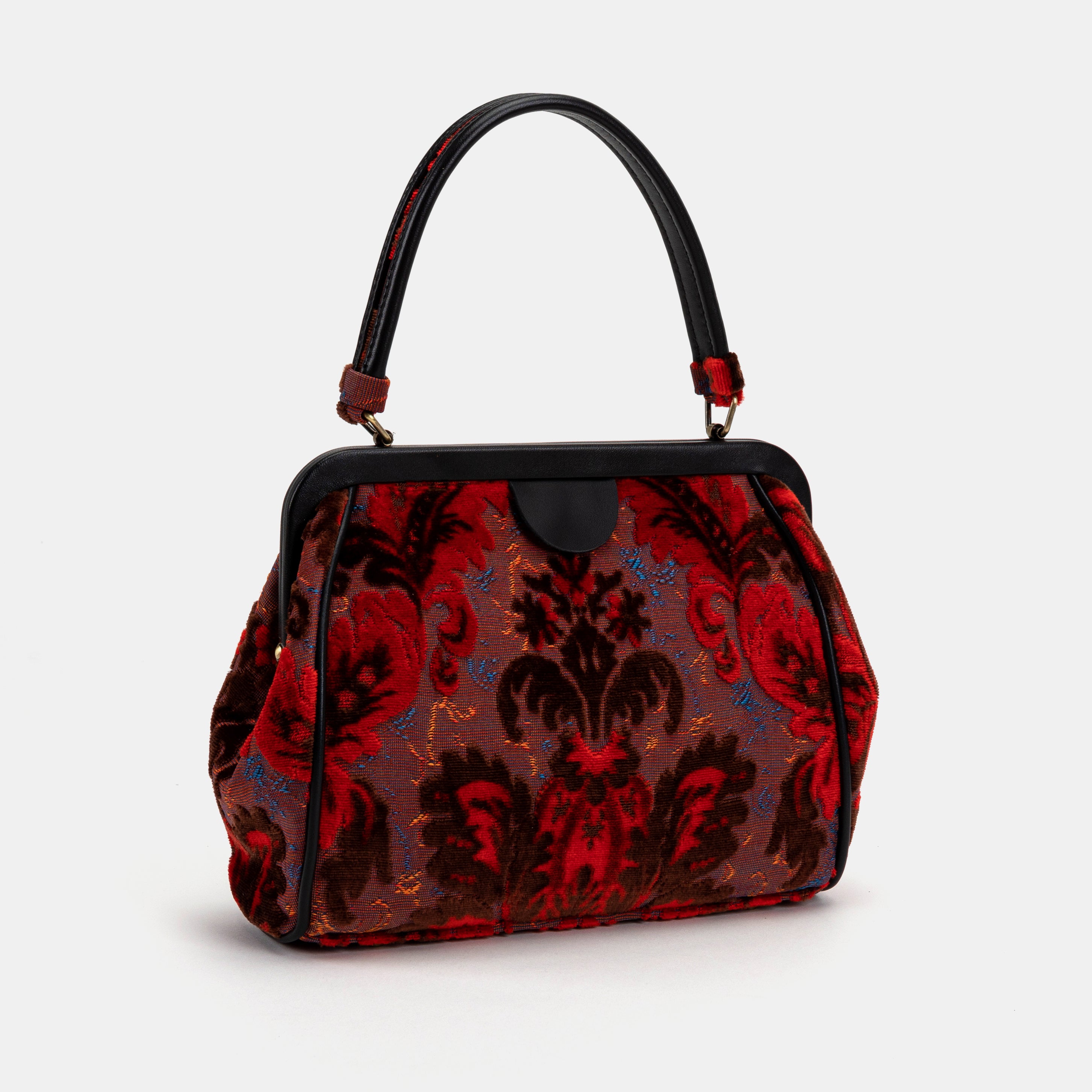 Burnout Velvet Revival Scarlet Alma Carpet Bag of America front side