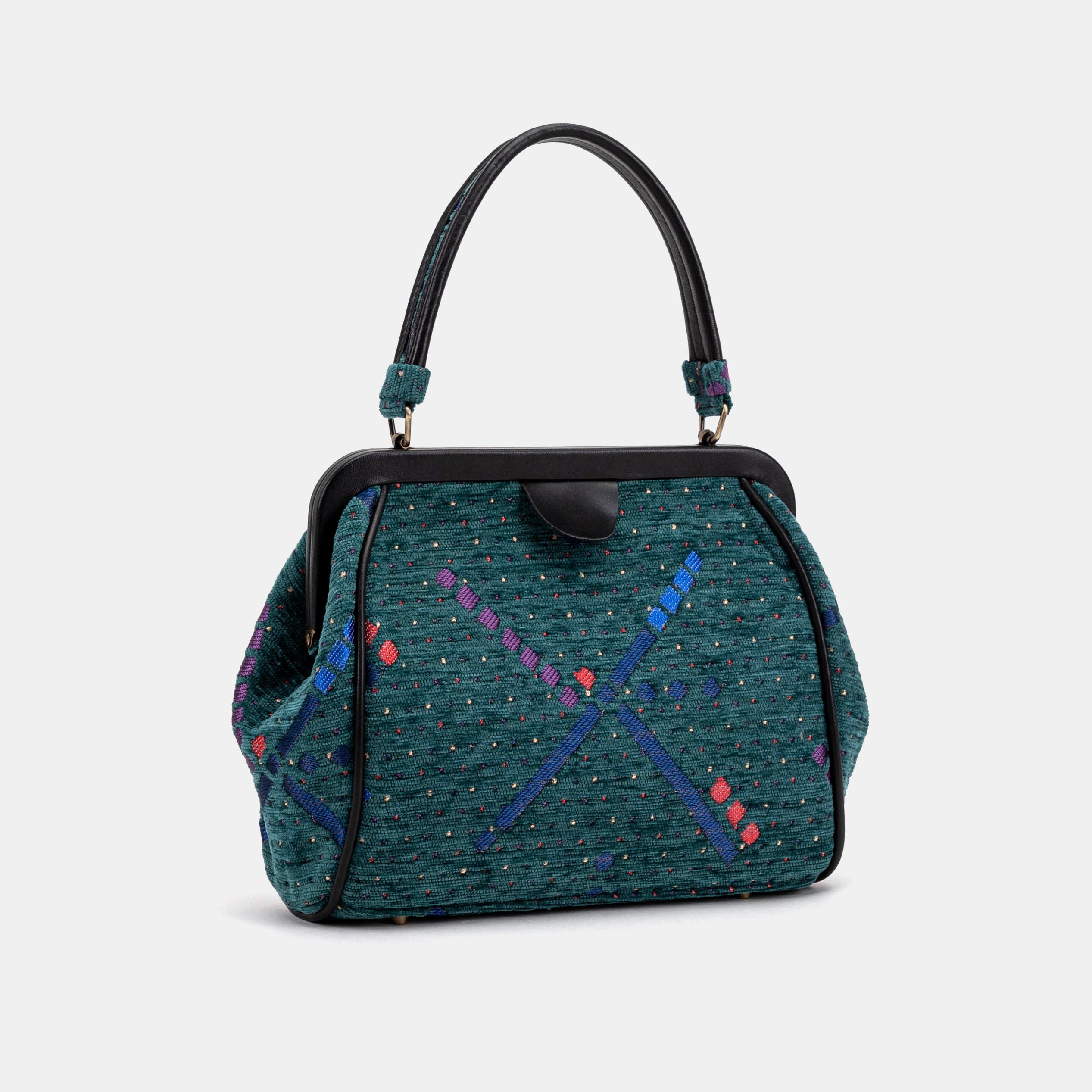 PDX Portland Airport Alma Satchel Carpet Bag front side