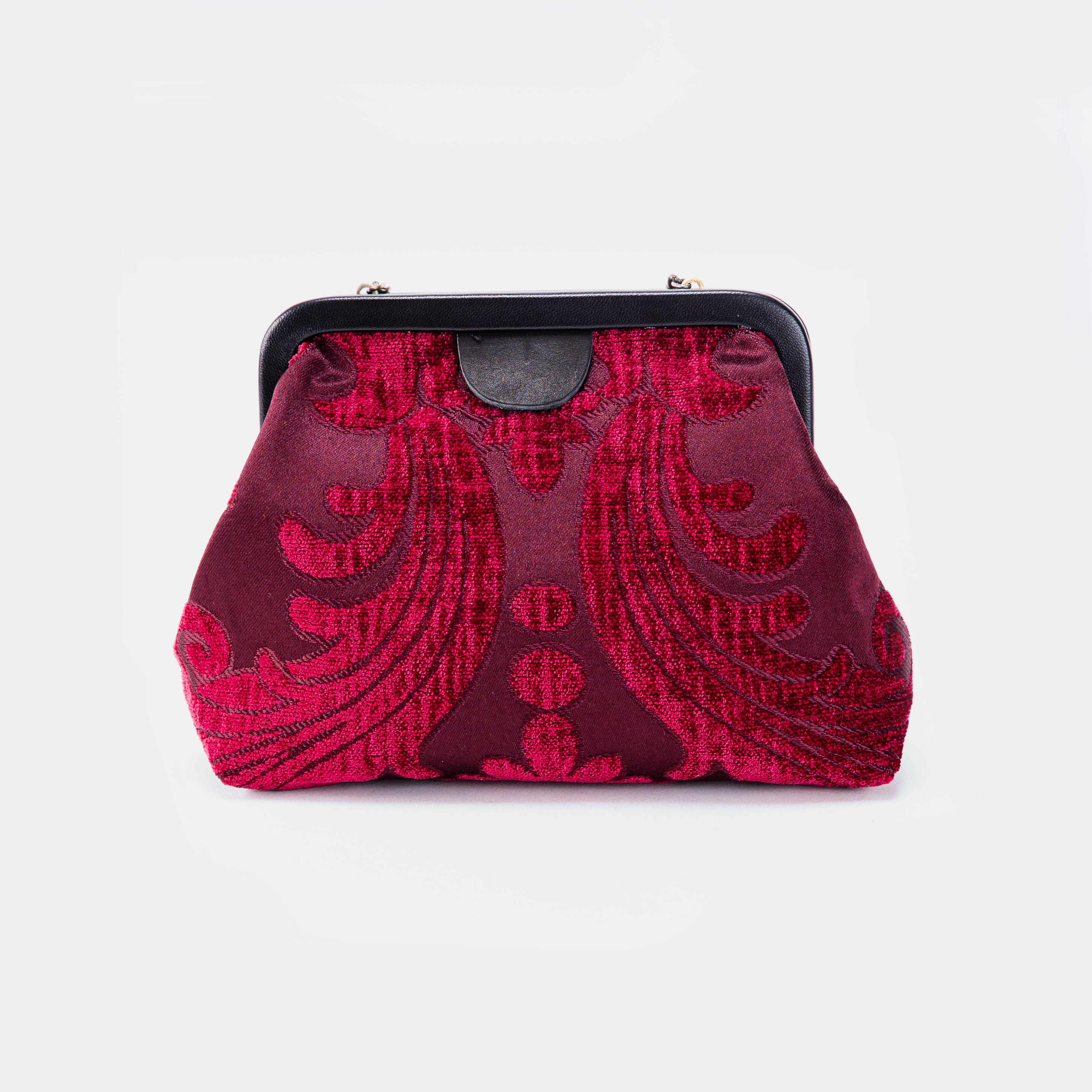 Queen Wine Alma Evening Clutch Carpet Bag back