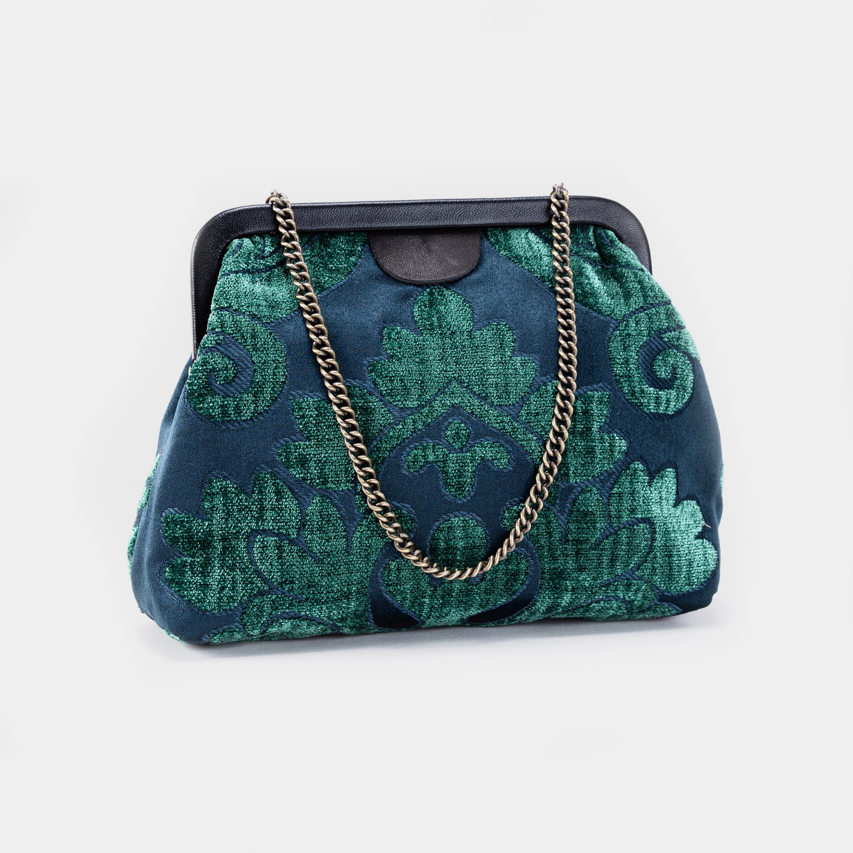Queen Hunter Green Alma Evening Clutch Carpet Bag main