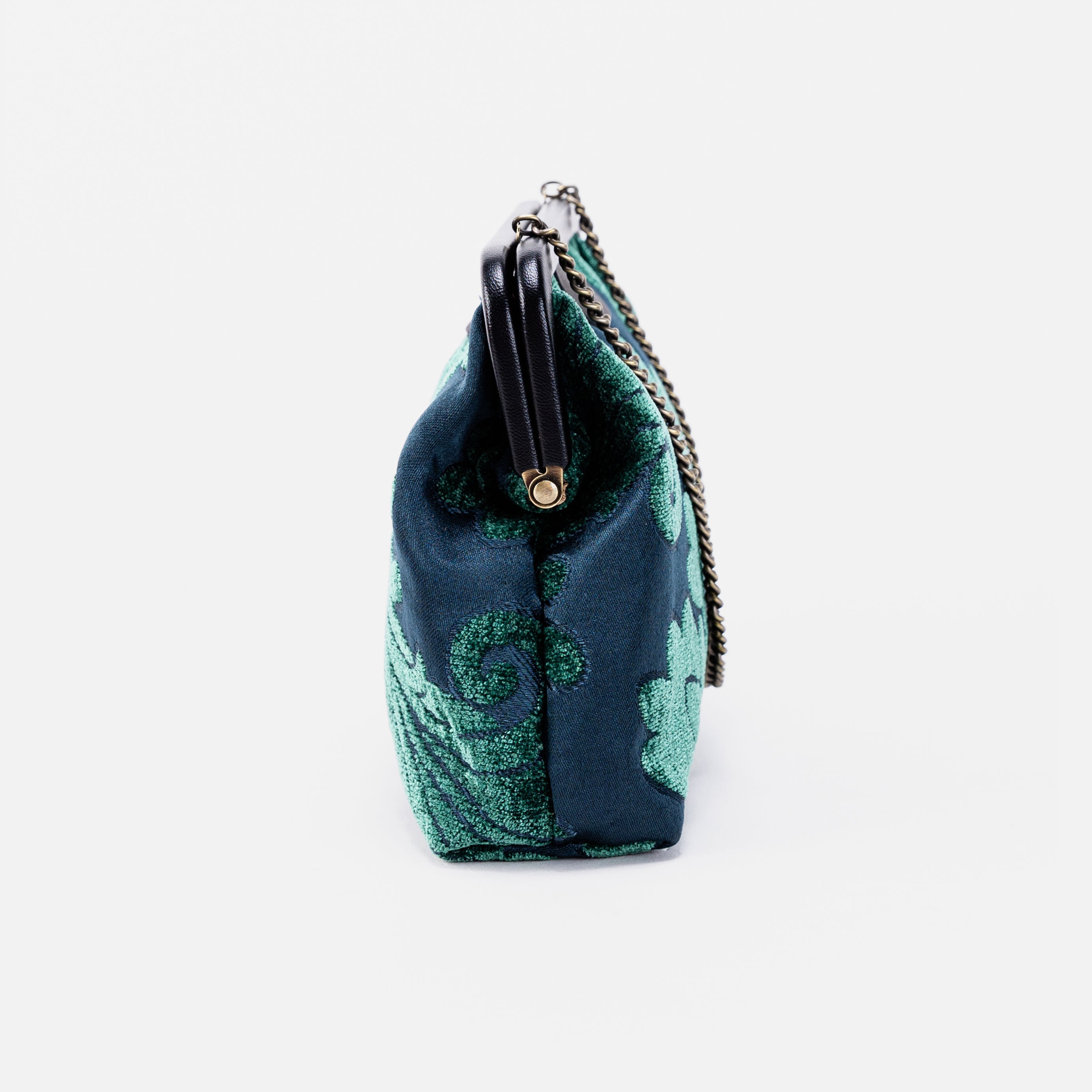 Queen Hunter Green Alma Evening Clutch Carpet Bag side