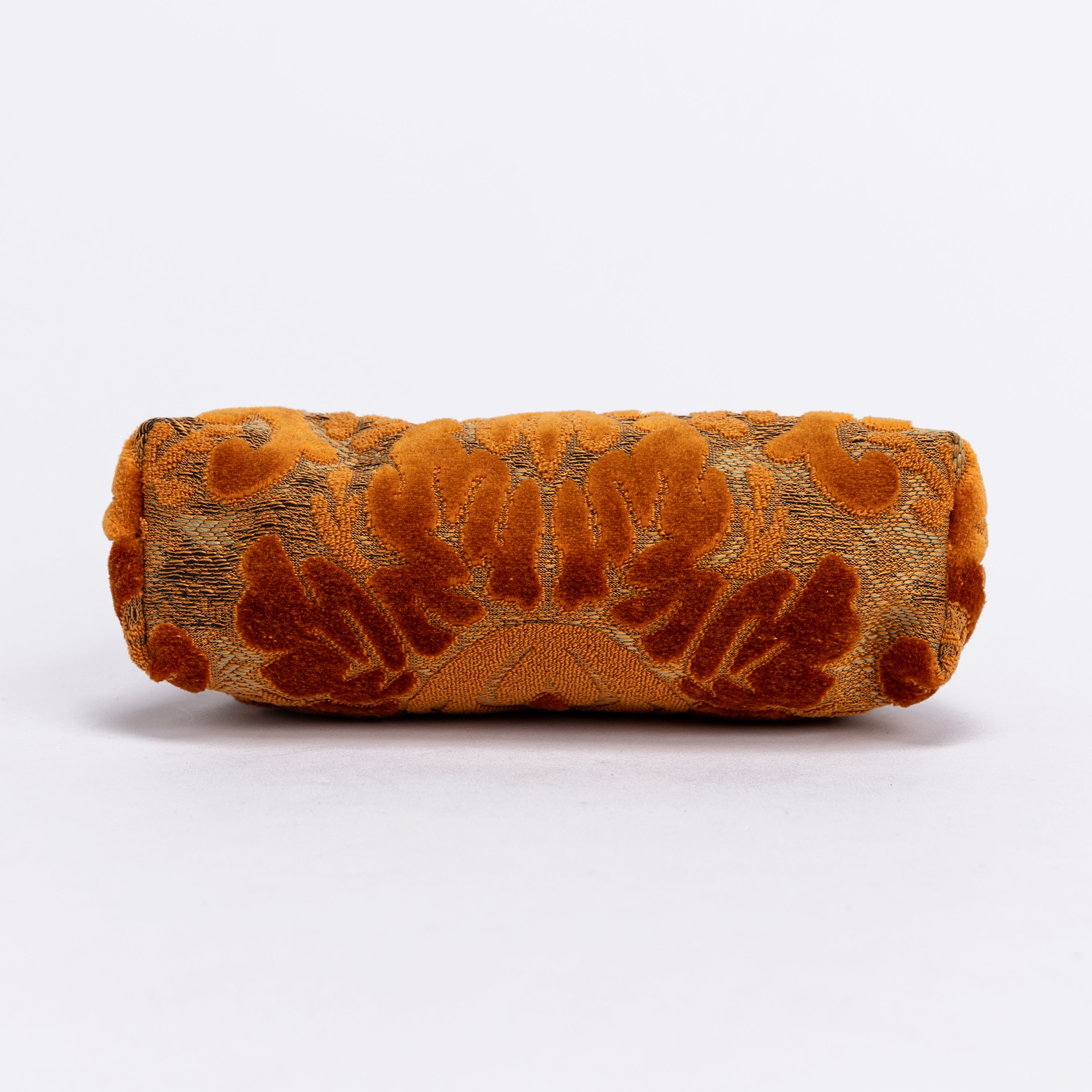 Burnout Velvet Orange Alma Evening Clutch Bag bottom