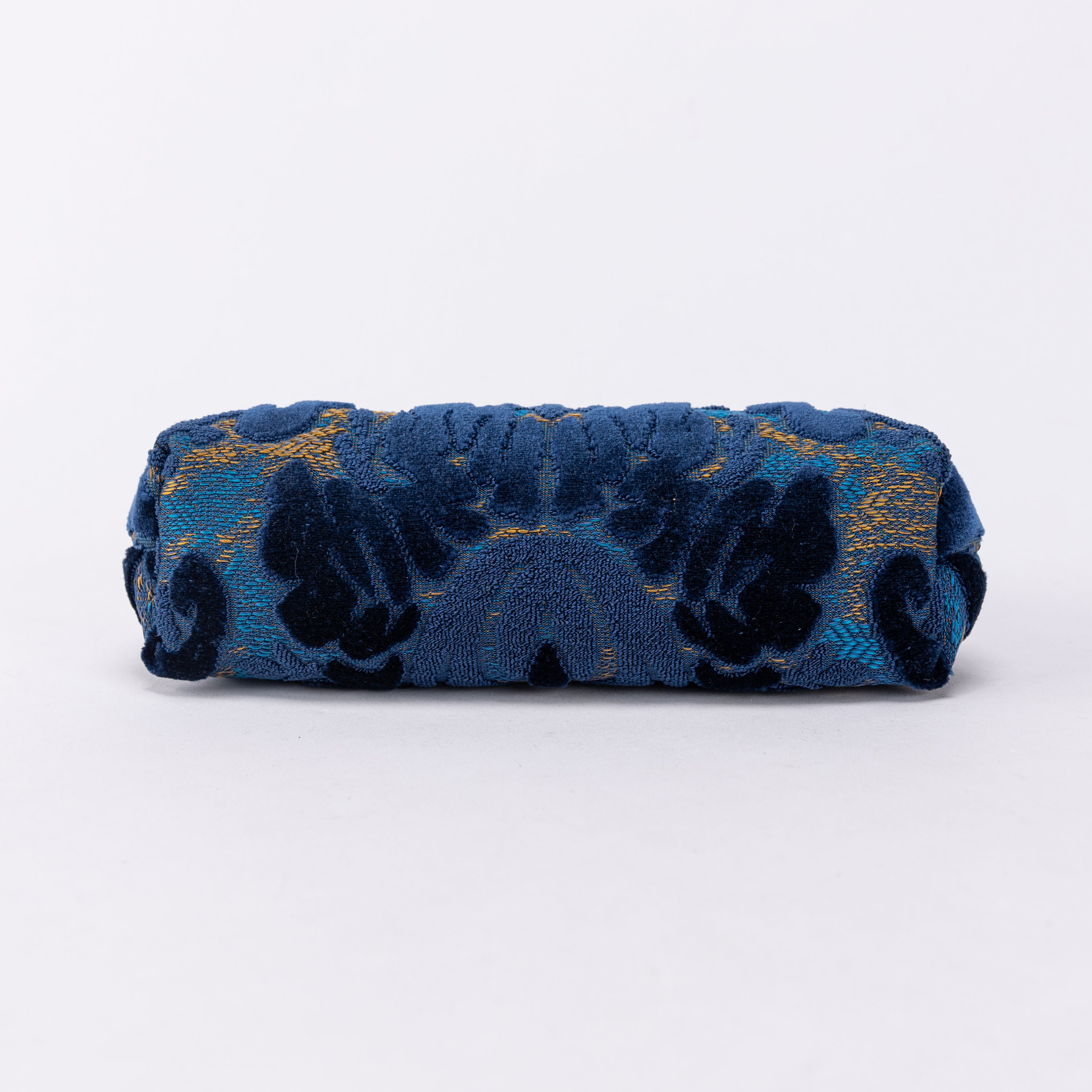 Burnout Velvet Navy Alma Evening Clutch Bag bottom