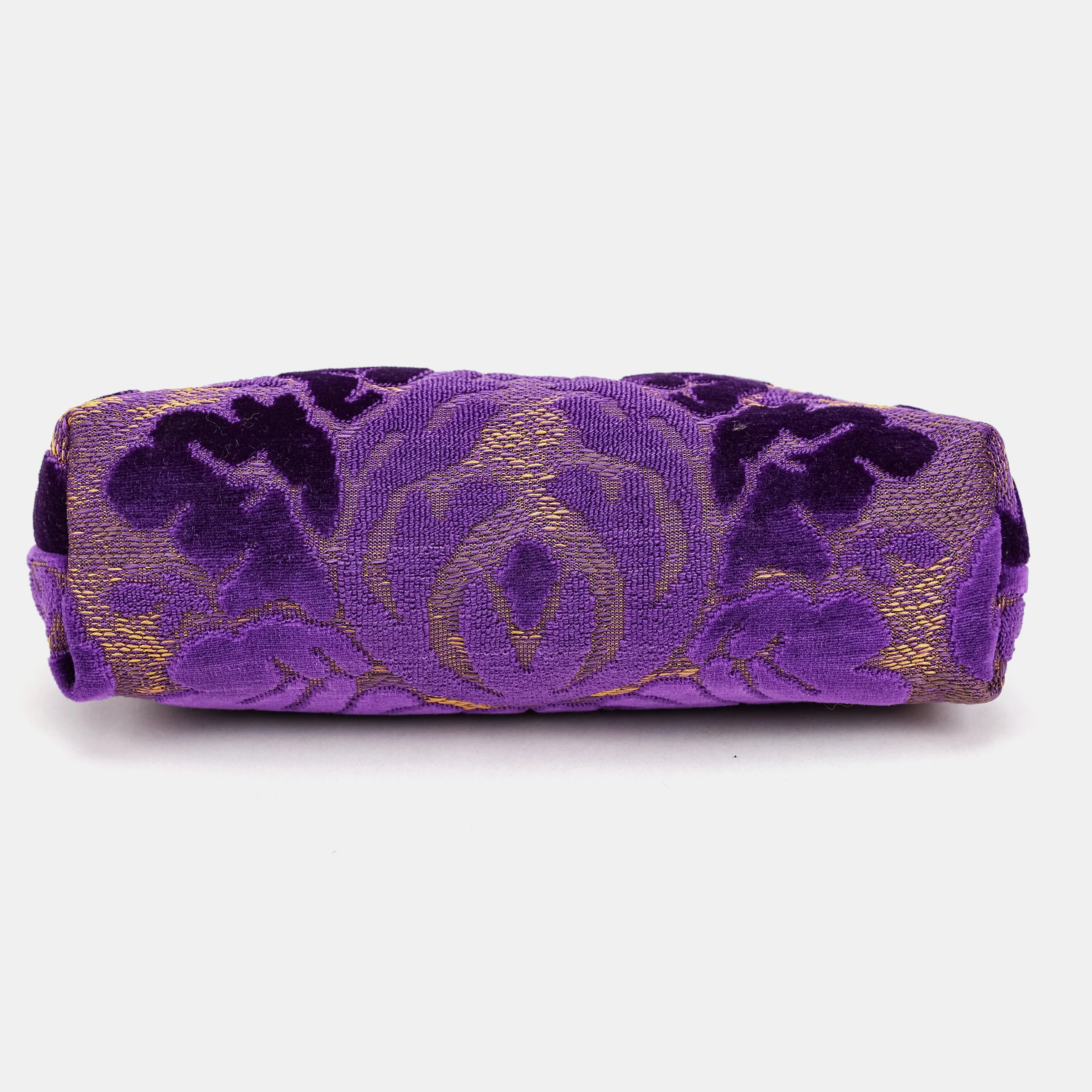 Burnout Velvet Purple Alma Clutch Carpetbag of America bottom