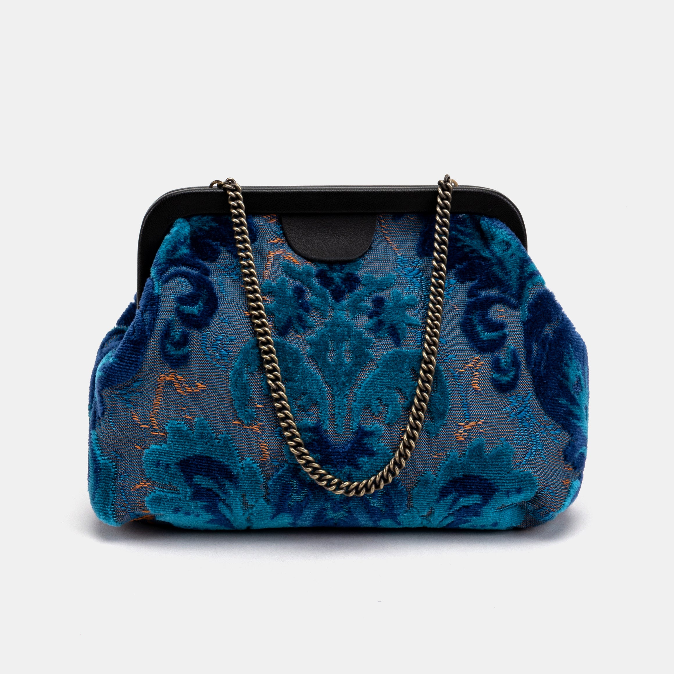 Burnout Velvet Revival Aqua Alma Clutch