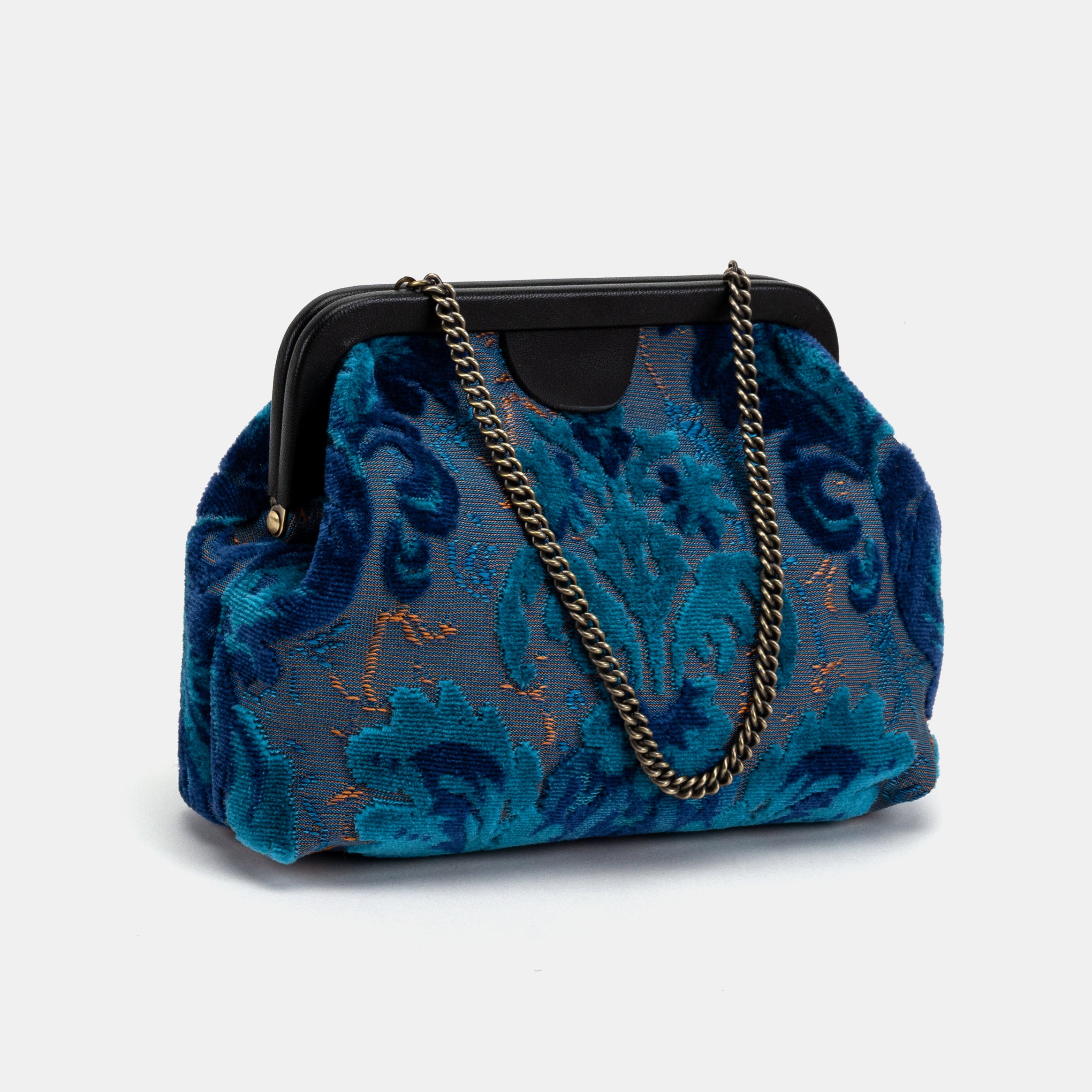 Burnout Velvet Revival Aqua Alma Clutch