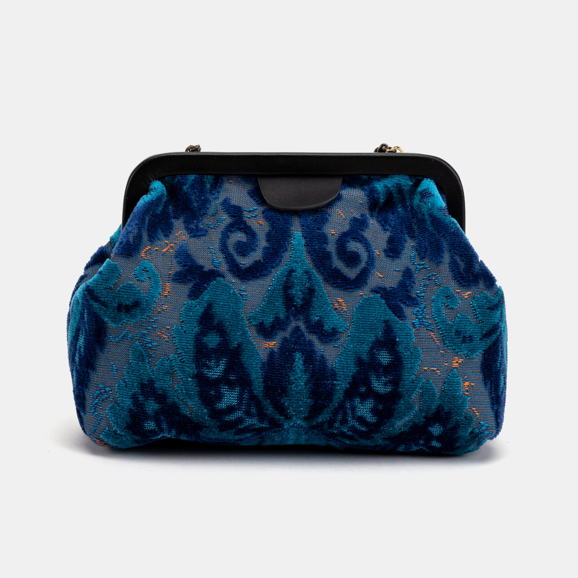 Burnout Velvet Revival Aqua Alma Clutch