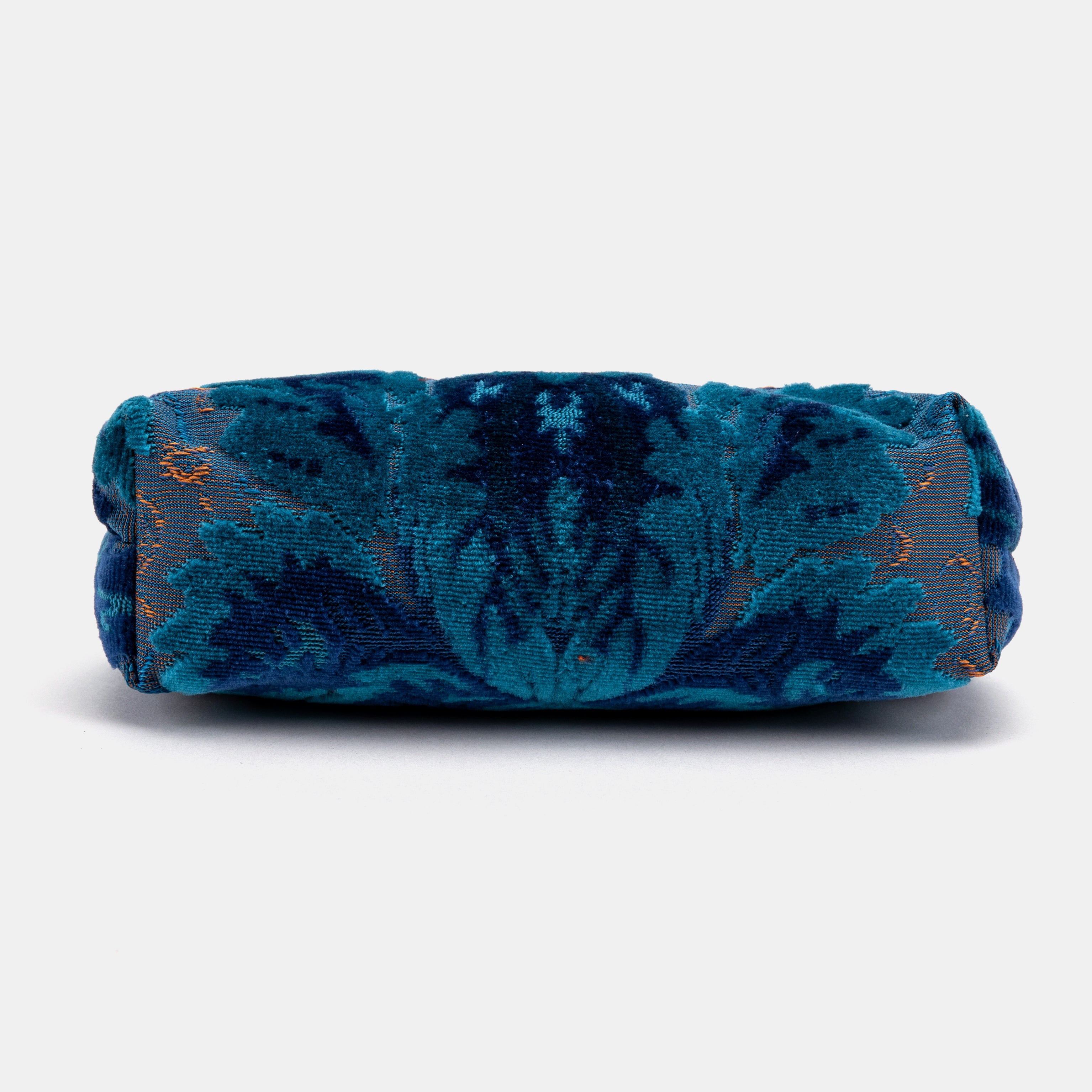 Burnout Velvet Revival Aqua Alma Clutch