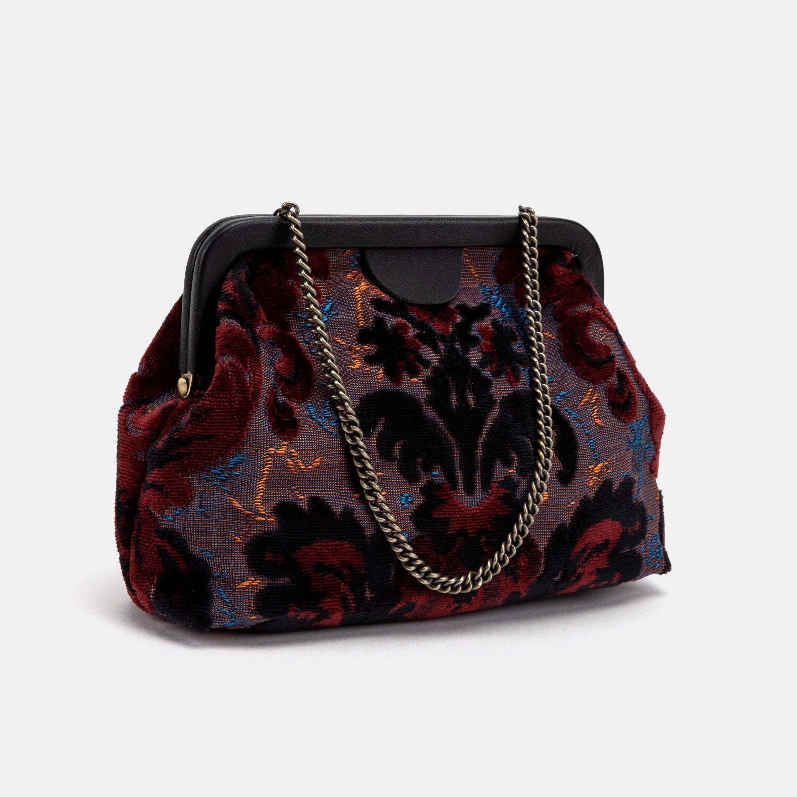 Burnout Velvet Revival Sephia Alma Clutch