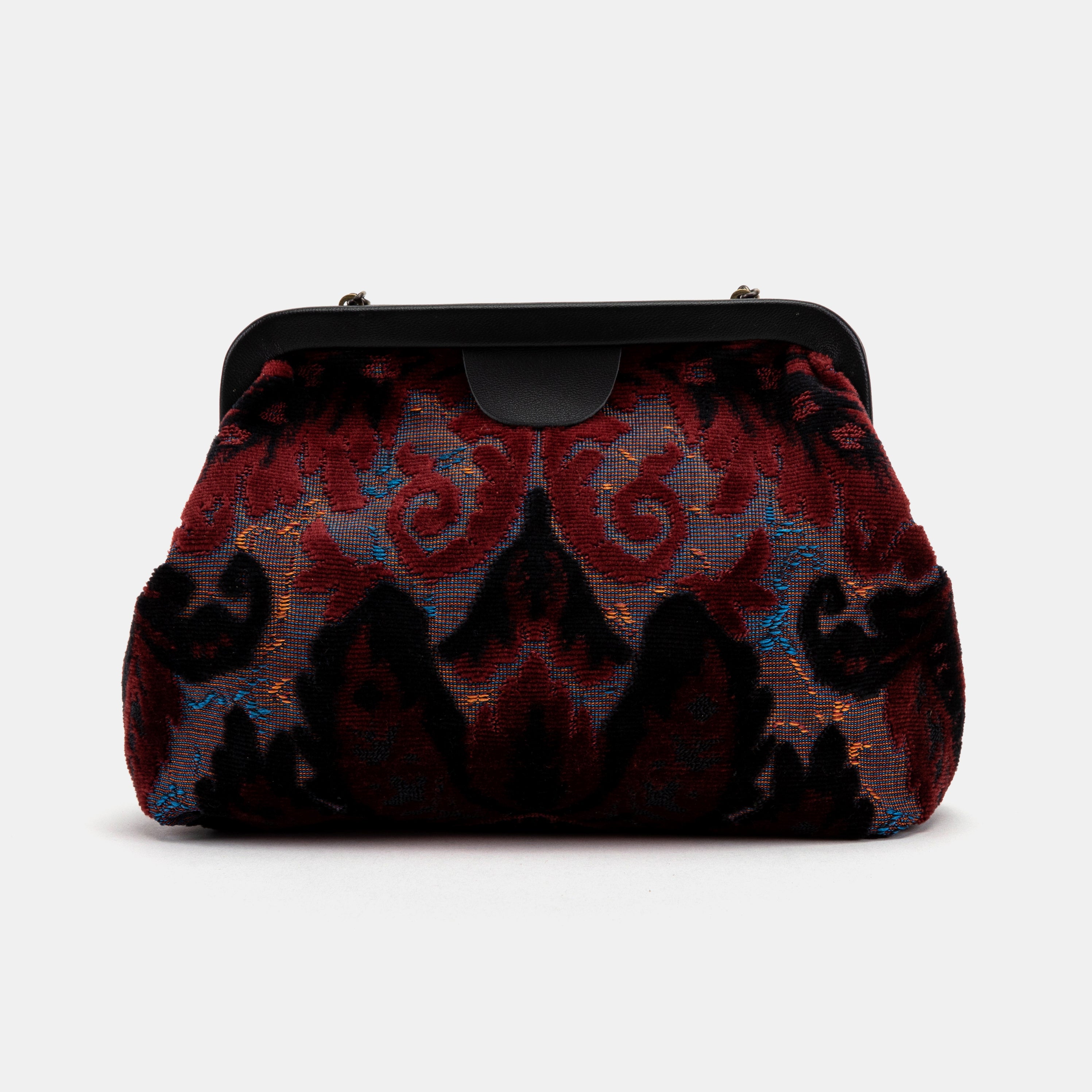 Burnout Velvet Revival Sephia Alma Clutch