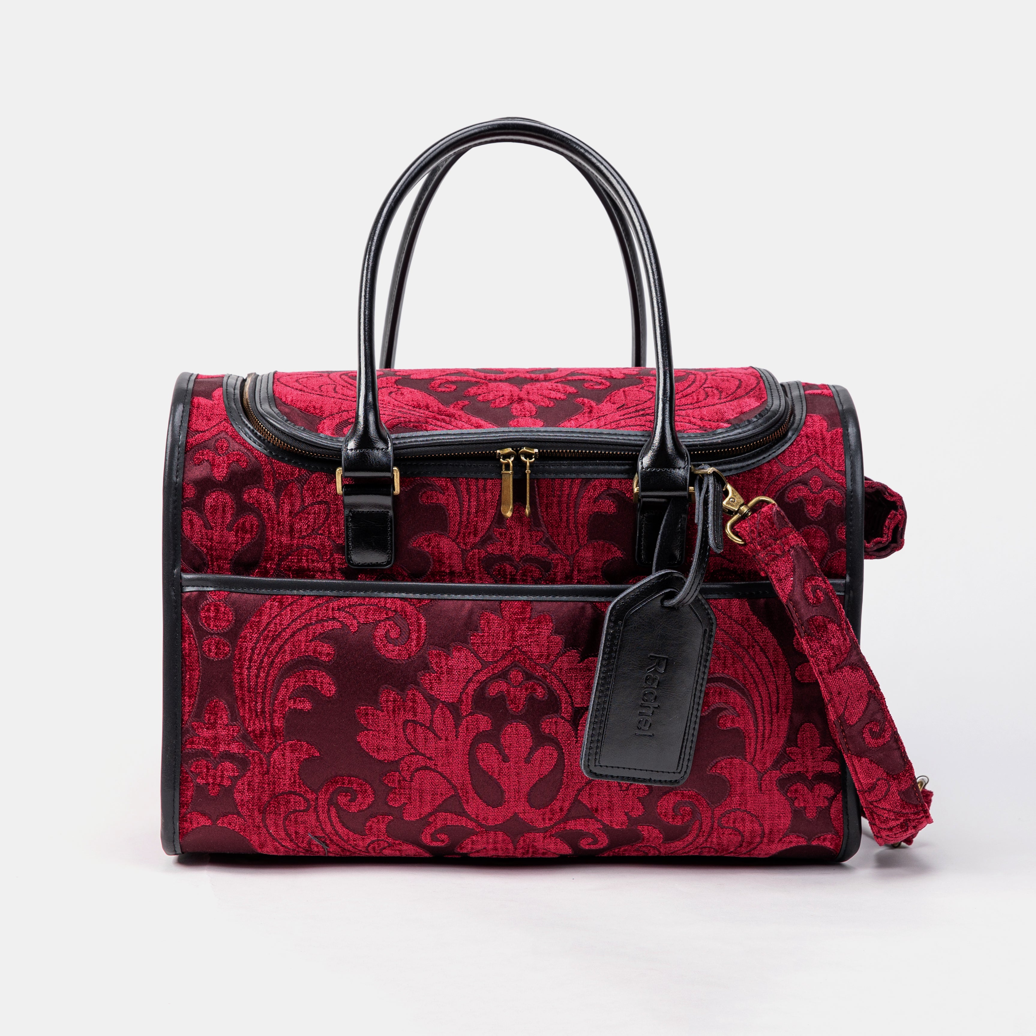 Travel Dog Carrier Bag Queen Wine Front