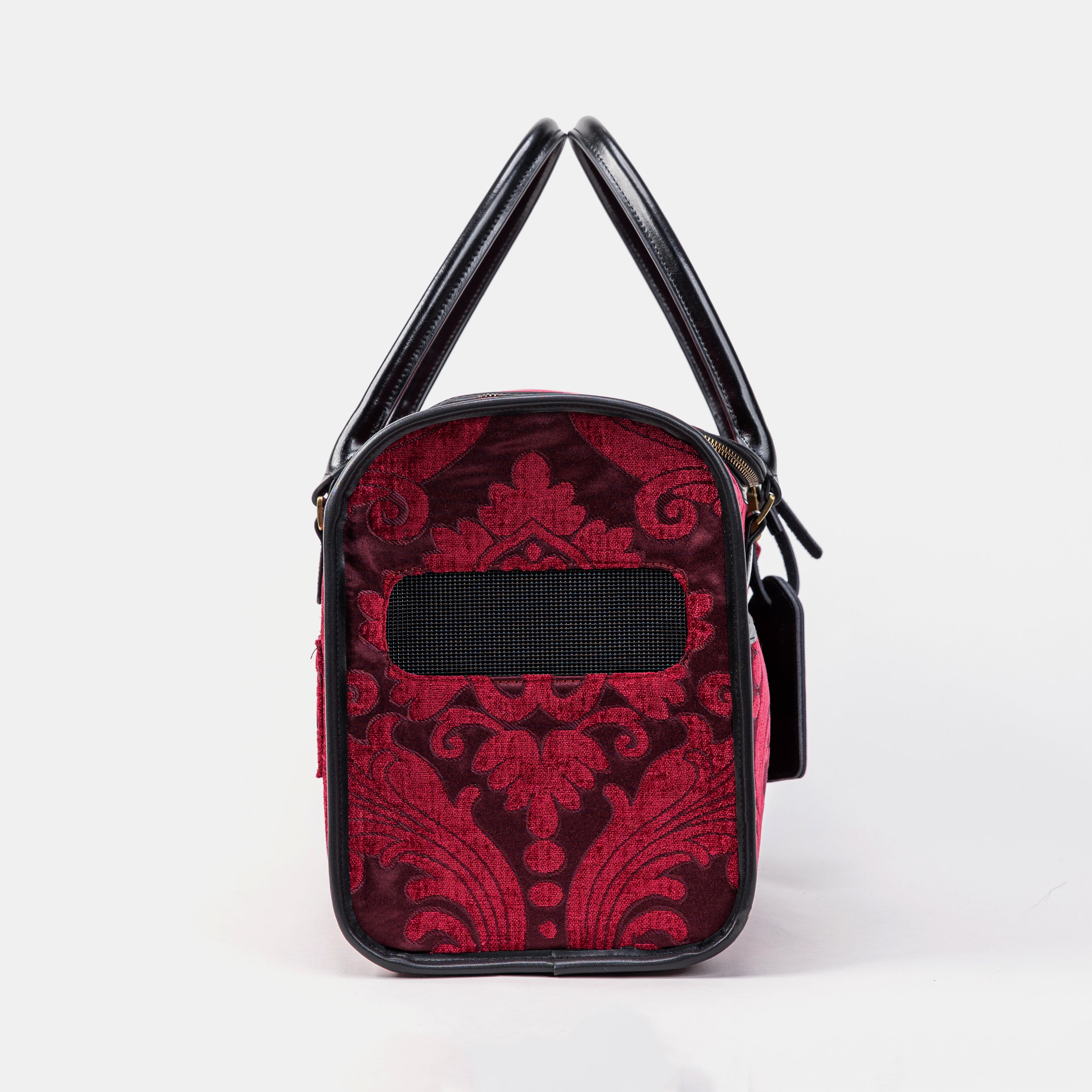 Travel Dog Carrier Bag Queen Wine Side Mesh