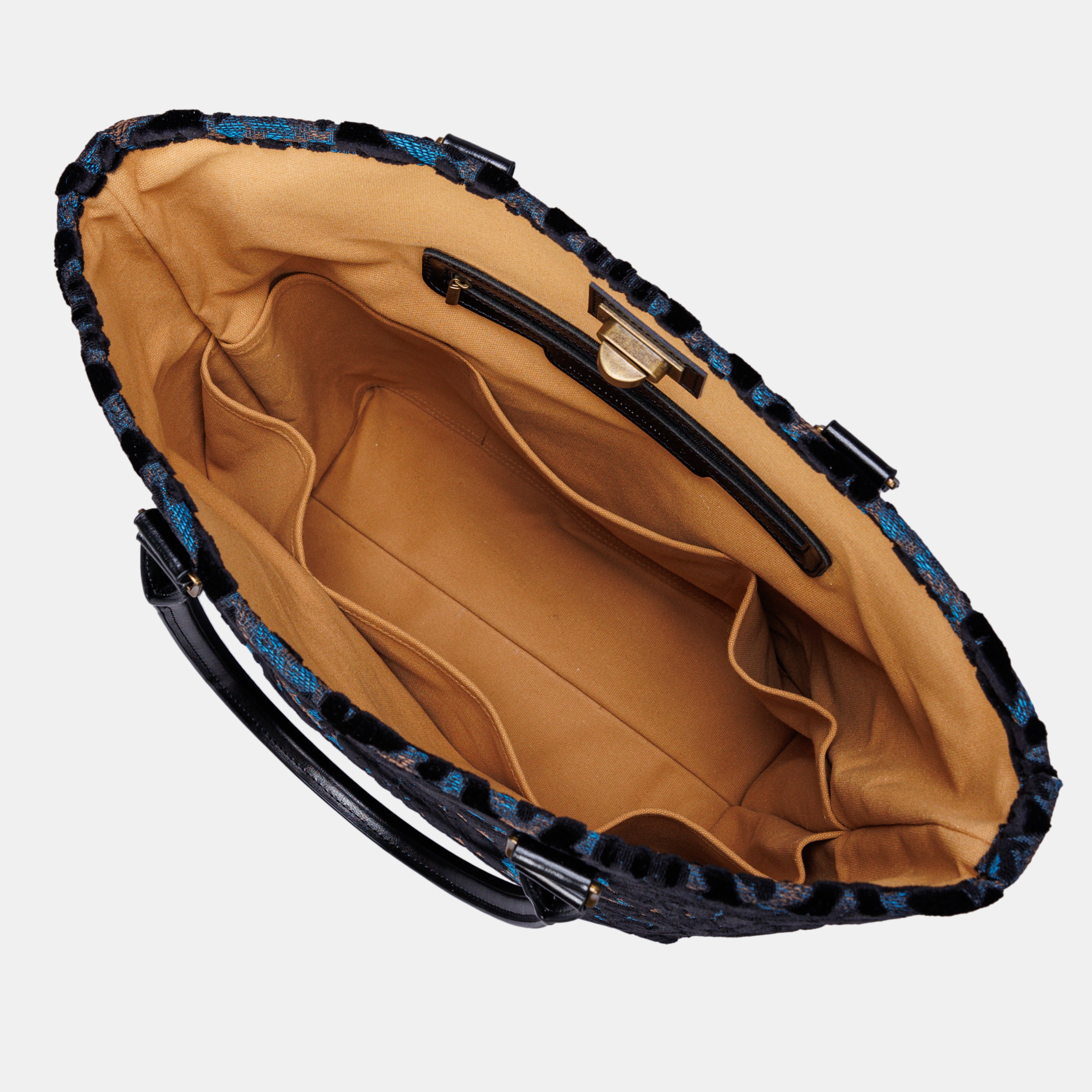 Burnout Velvet Black Carpet Tote Shopper carpet bag MCW Handmade-4