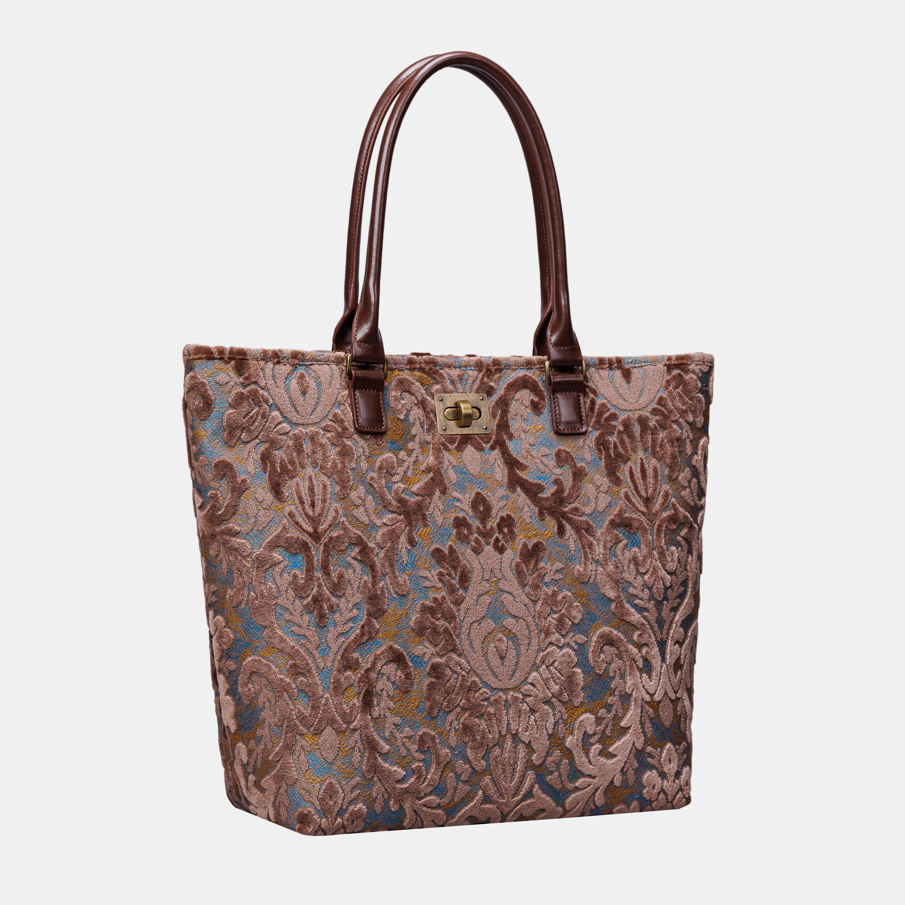 Burnout Velvet Camel Carpet Tote Shopper carpet bag MCW Handmade-1
