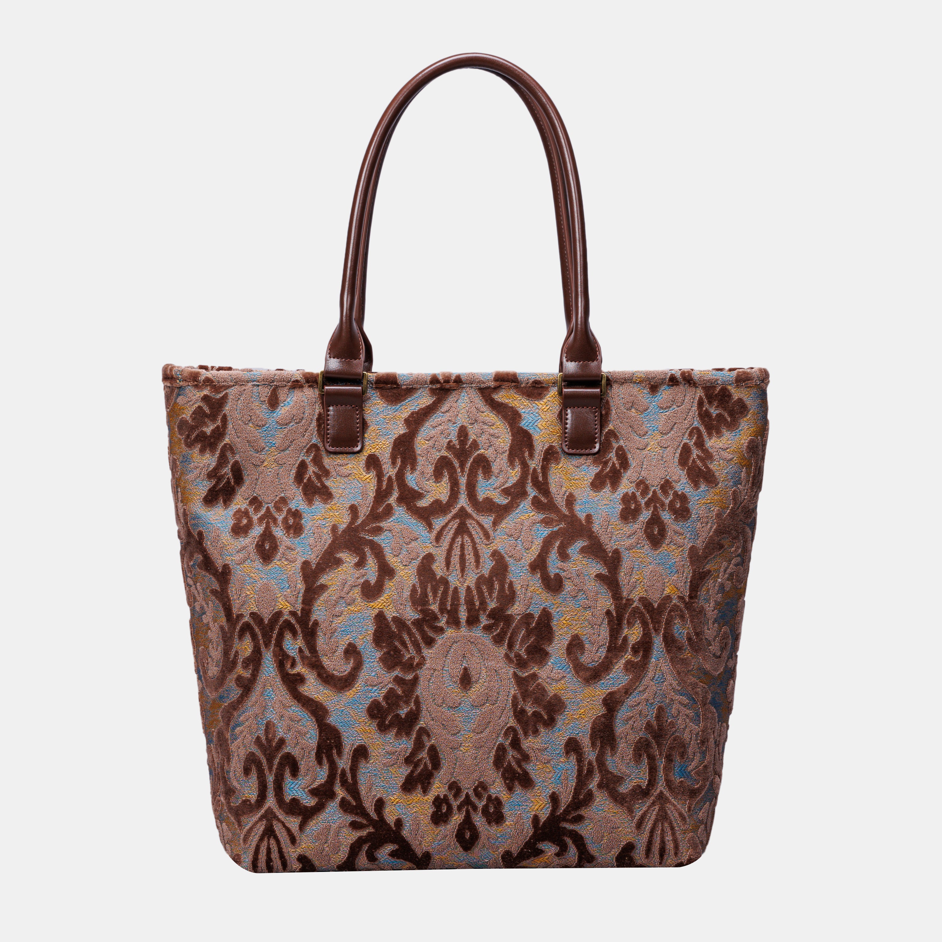 Burnout Velvet Camel Carpet Tote Shopper carpet bag MCW Handmade-4