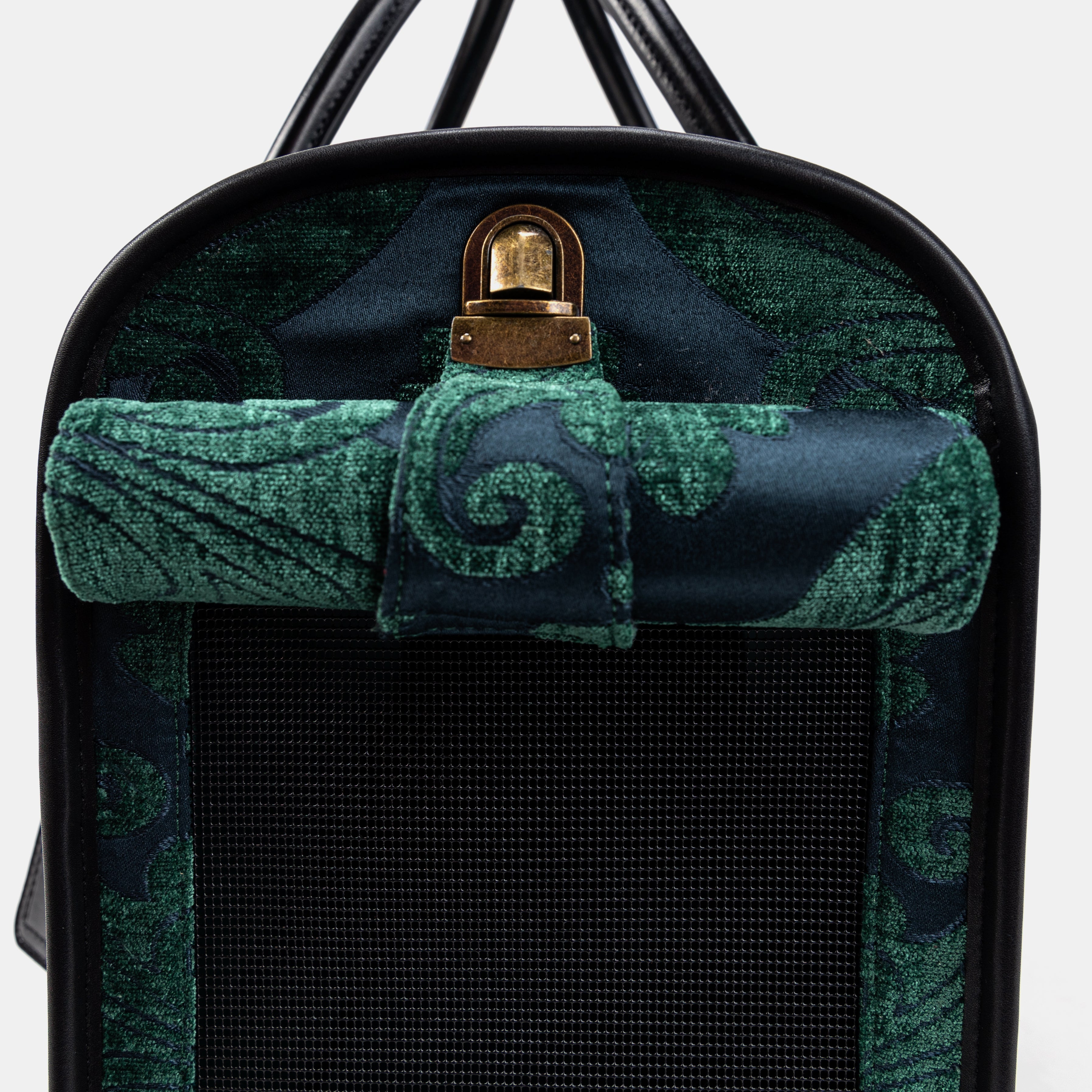 Travel Dog Carrier Bag Queen Hunter Green Roll up flap