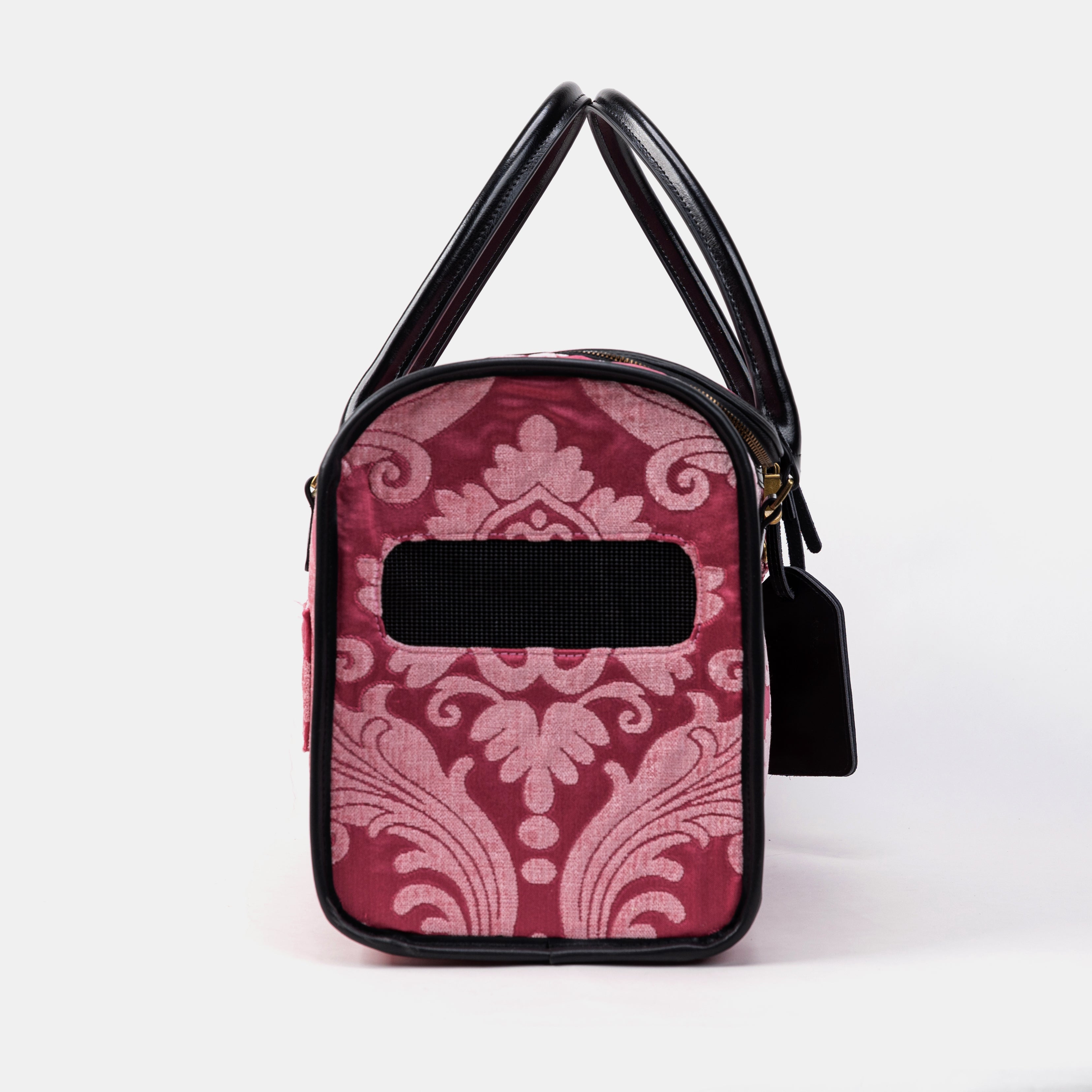Travel Dog Carrier Bag Queen Rose PinkSide Mesh