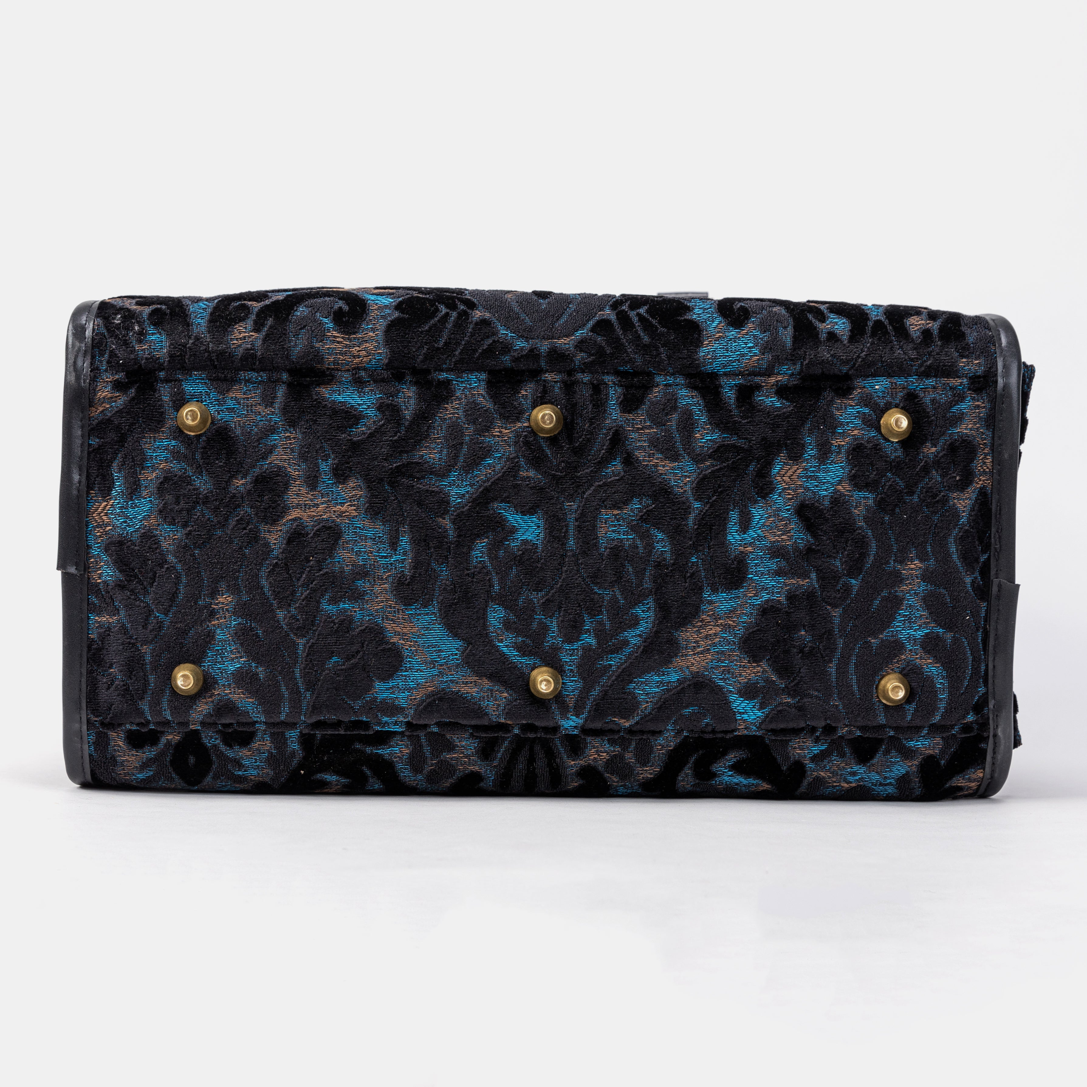 Travel Dog Carrier Bag Burnout Velvet Black Bottom